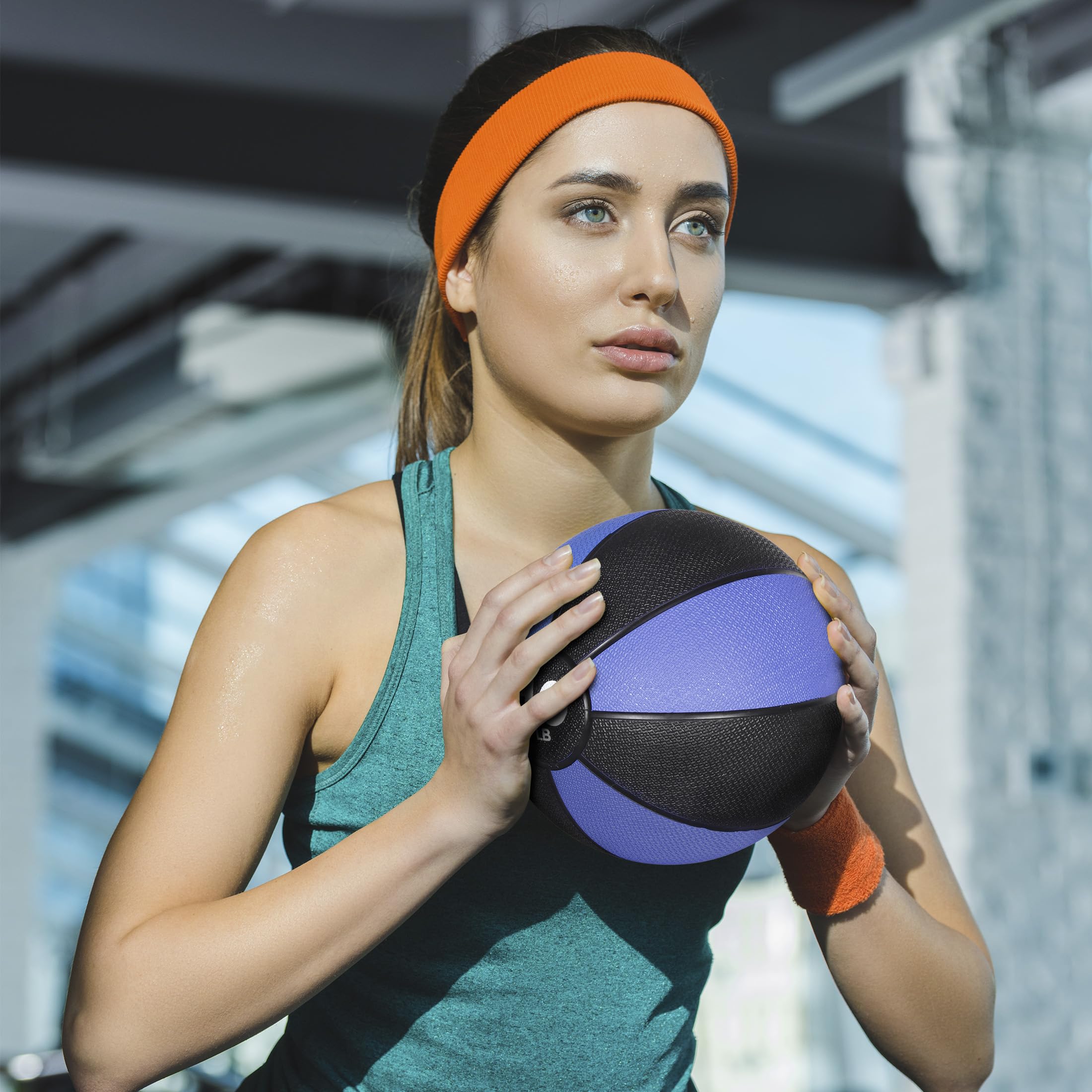 Premium 6lbs 8lbs 10lbs 12lbs Medicine Ball for Strength Training - Non-Slip Rubber Textured Surface for Core Workouts, Balance & Coordination - Ideal for Gym, Home & CrossFit Training