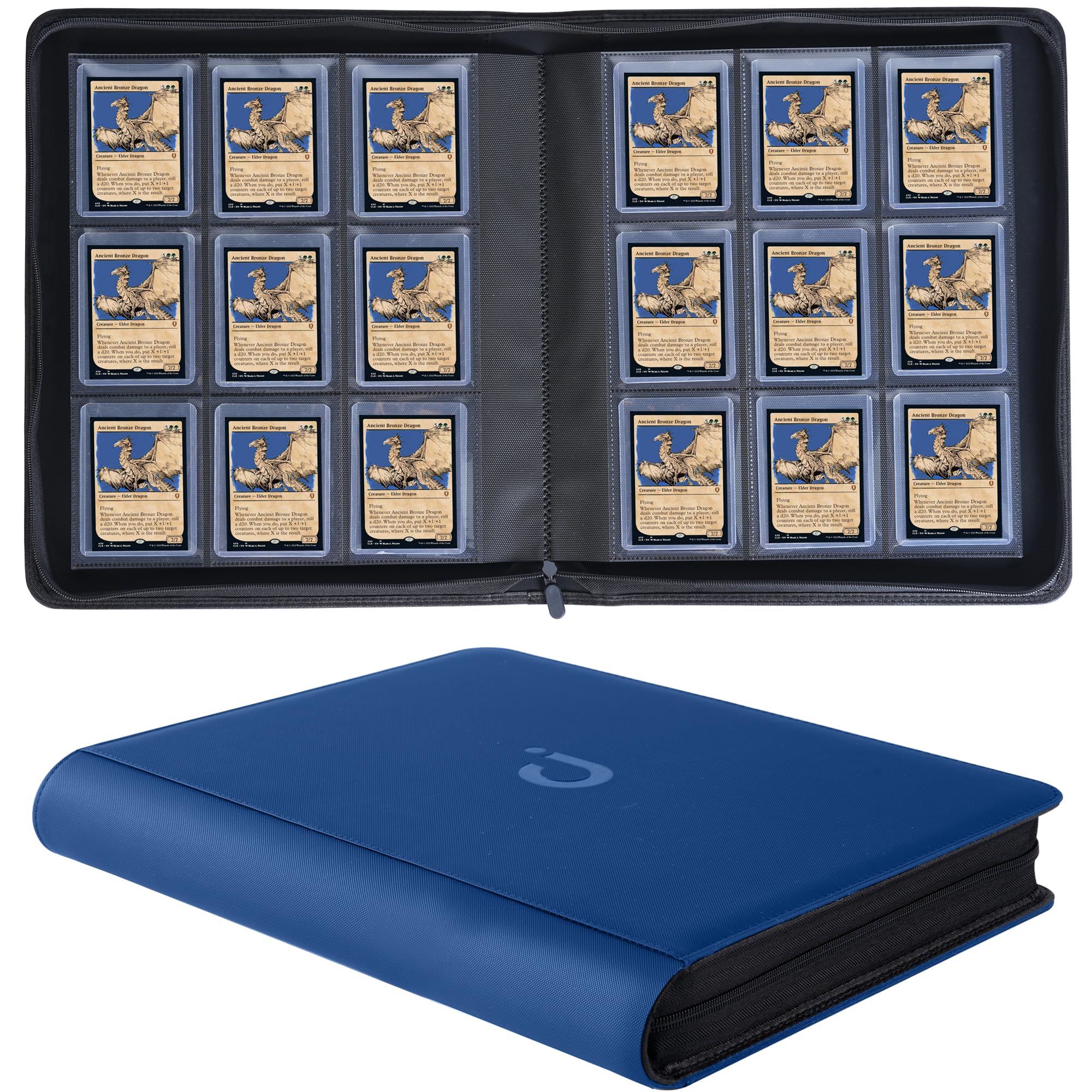 D DACCKIT 9-Pocket Toploader Binder - Holds 288 Toploaders for 3