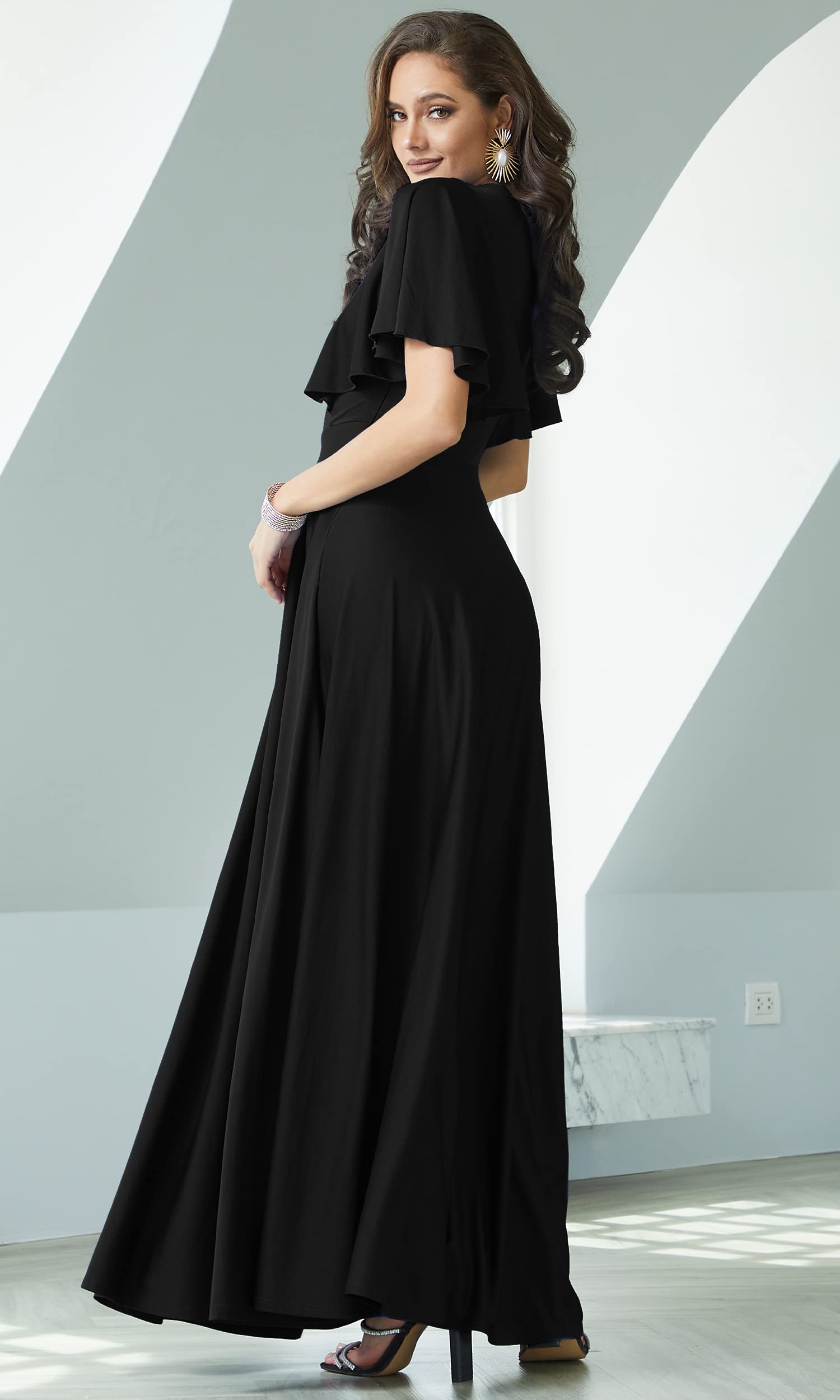 Elegant Women's Long Bridesmaid Evening Cocktail Maxi Dress - Modest Formal Gown for Weddings, Parties & Special Occasions