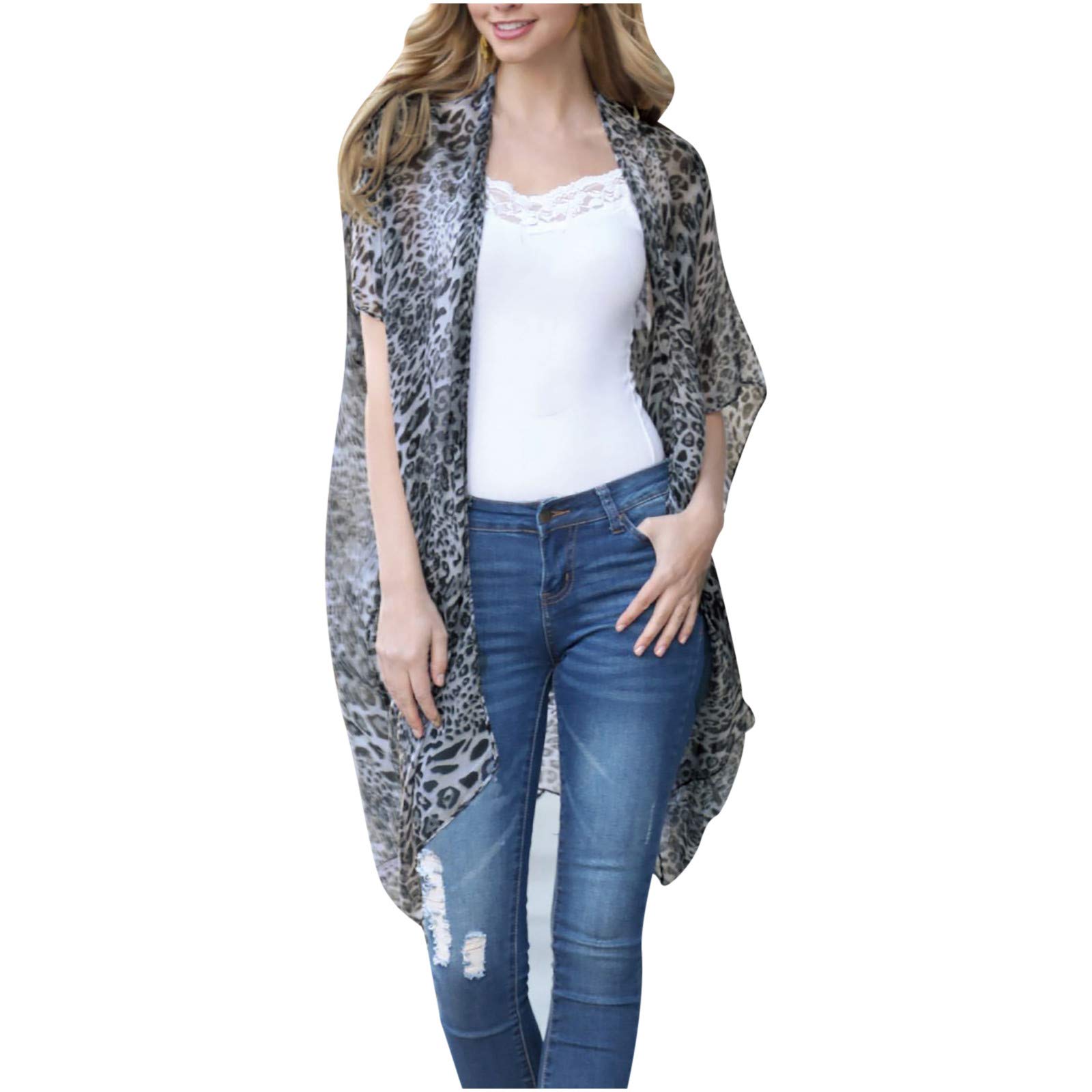 Women's Summer Cardigan Cover-Up - Lightweight Beach Tops with Fashion Print, Swimsuit Blouse for Poolside & Vacation Wear