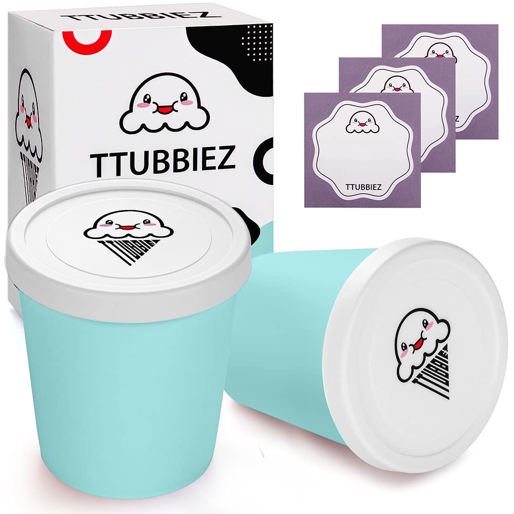 Premium Ice Cream Containers (2-Pack, 1 Quart Each) - Airtight Freezer-Safe Storage for Homemade Ice Cream, Gelato & Sorbet - Perfect for Mint Chip, Vanilla & Artisan Flavors - Ideal for Home Chefs & Ice Cream Parlors