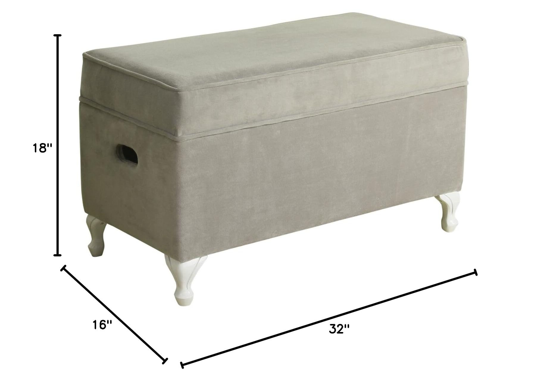 Homepop Upholstered Storage Bench - Large Grey Decorative Furniture for Living Room, Bedroom & Entryway | Stylish & Functional Home Decor