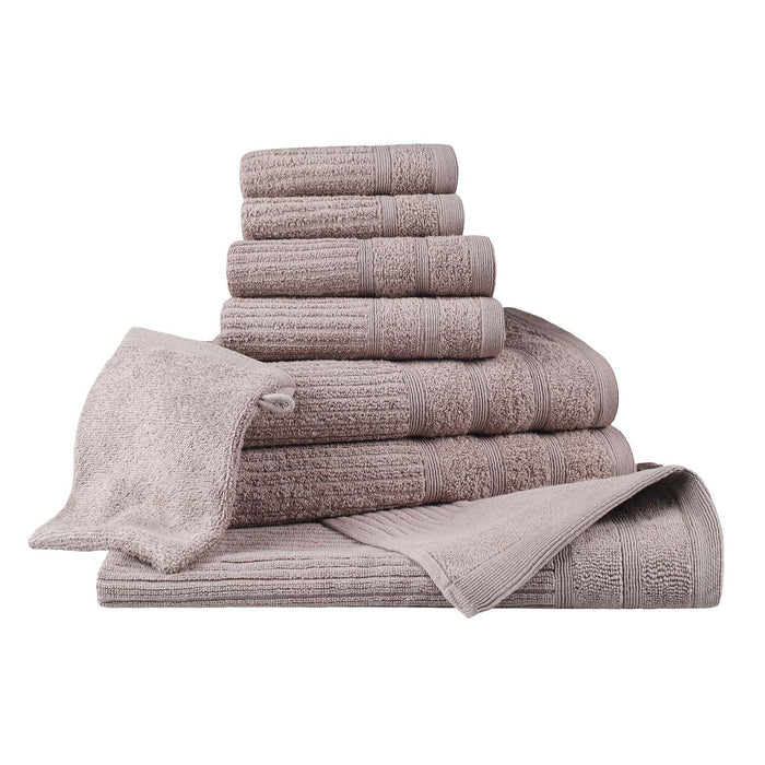 Premium Egyptian Cotton 8-Piece Bath Towel Set with Plush Bath Mat & Wash Gloves - Ultra Soft & Absorbent for Spa, Hotel & Luxury Home Bathroom Experience