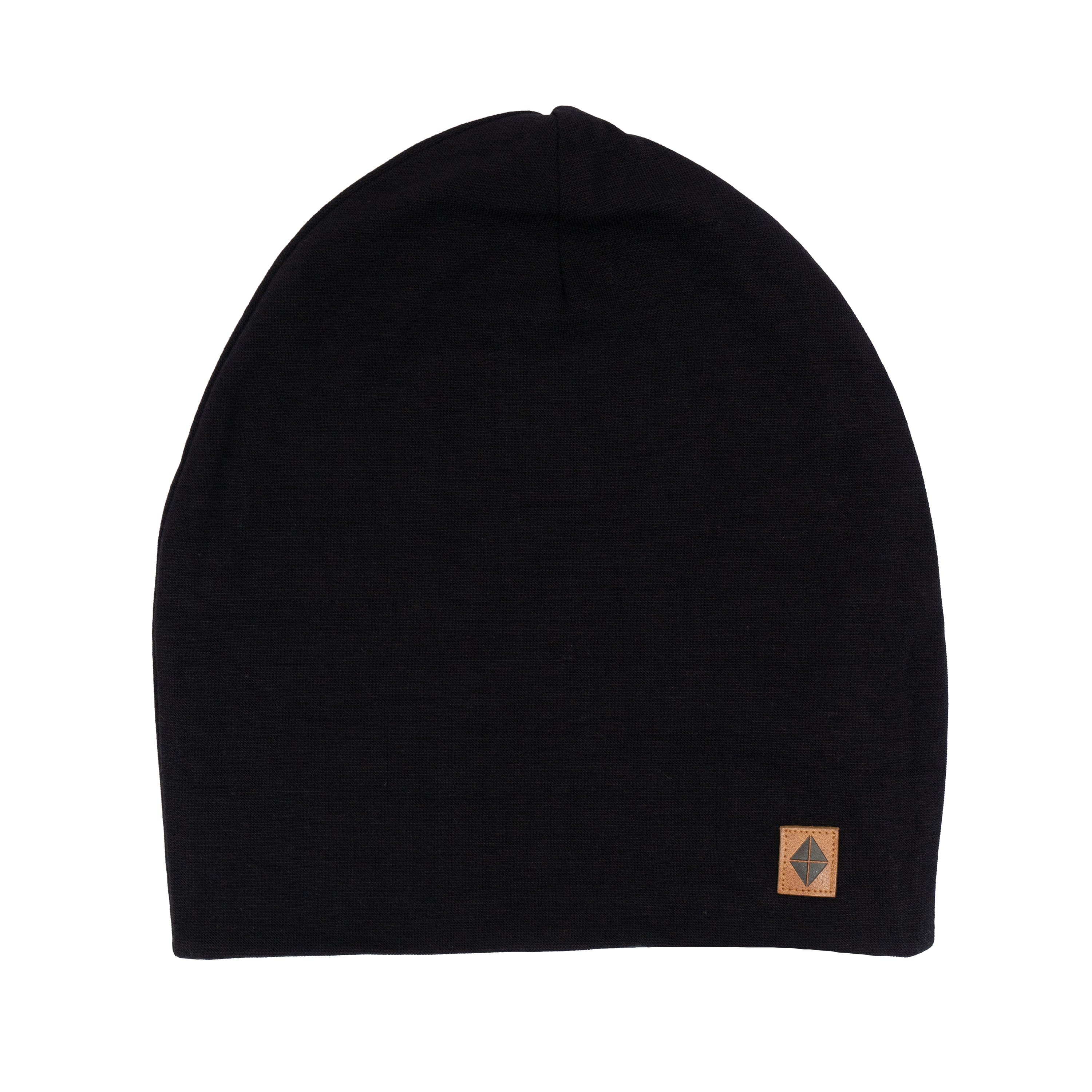Soft Bamboo Jersey Adult Beanie - Midnight Black Winter Hat for Men & Women - Cozy & Warm for Outdoor Activities, Skiing, and Casual Wear