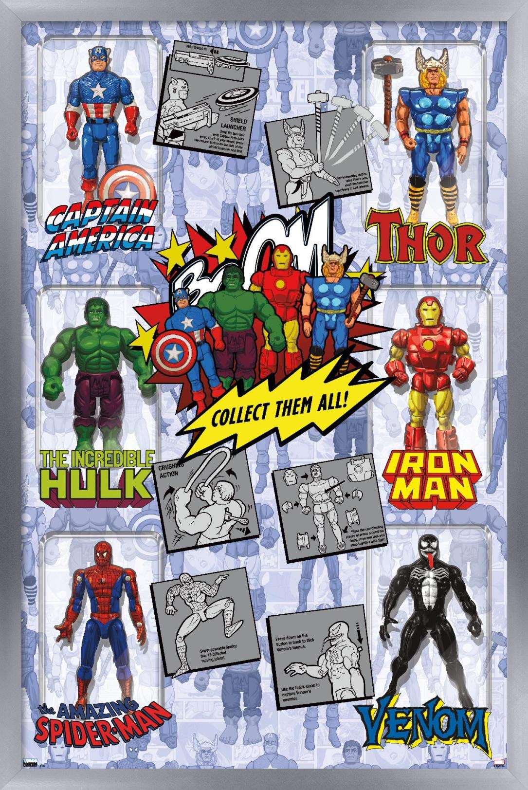 Marvel Comics Action Figures Wall Poster - 14.725