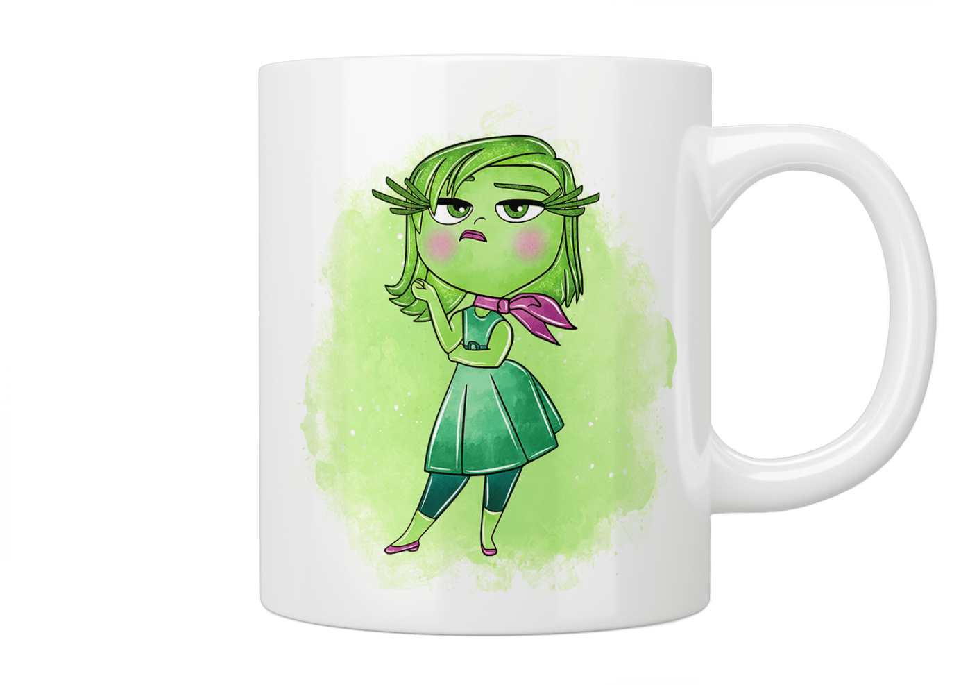 Inside Out: Disgust Character Coffee Mug - Official Disney Pixar Movie Merchandise - Funny Gift for Fans - Perfect for Home, Office & Movie Nights