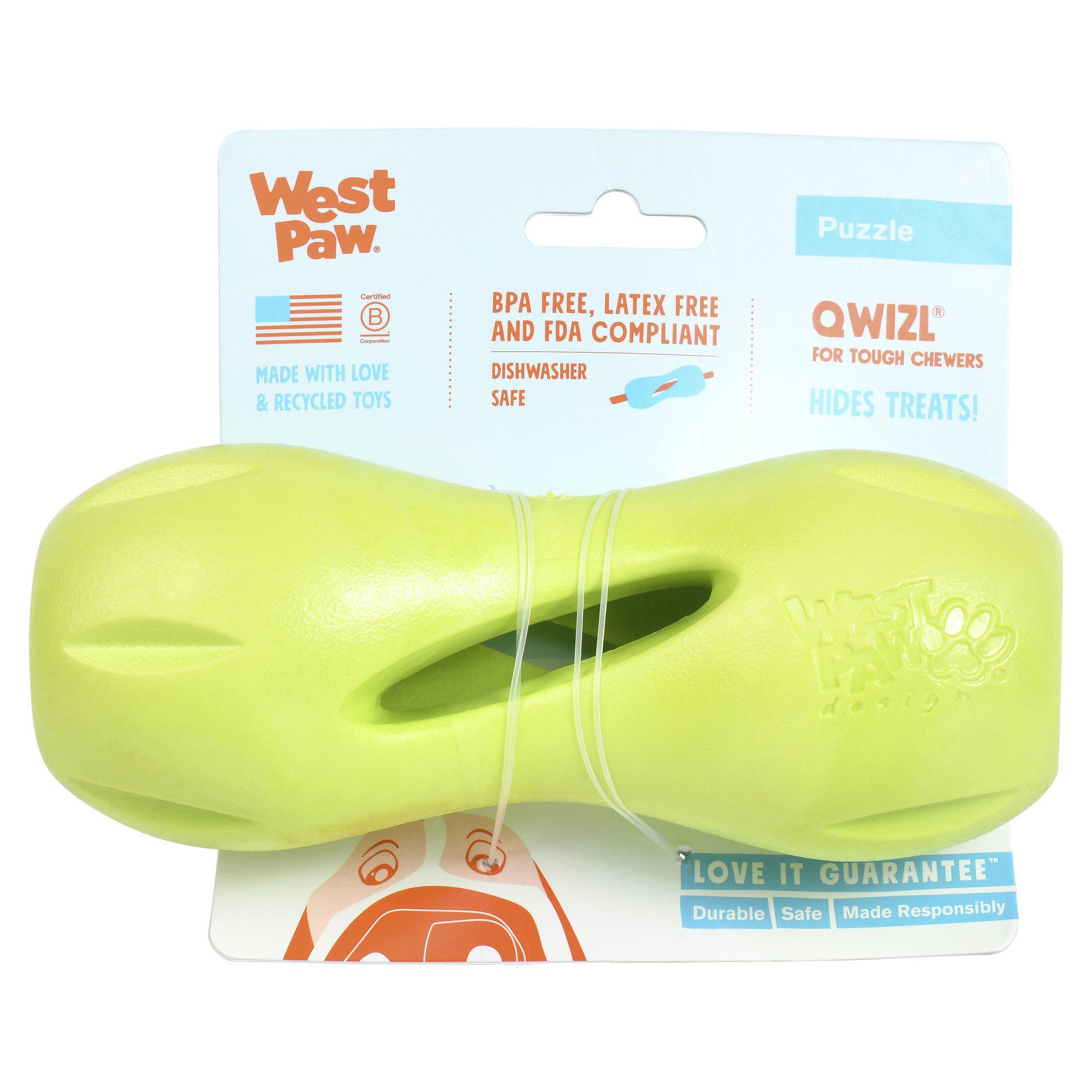 Qwizl Tough Chewer 6.5 Inch Durable Dog Toy for Aggressive Chewers - Granny Smith Flavor - Perfect for Large Breed Dogs and Playtime