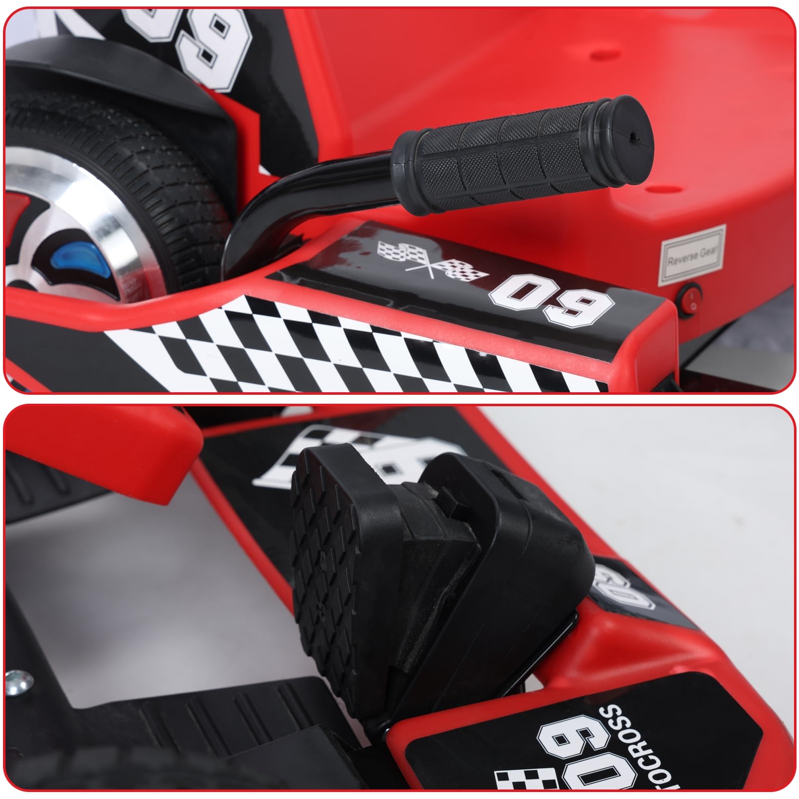 36V Kids Electric Go Kart - Portable Drift Kart for Ages 6-12 with Speed Switch | 187 lbs Weight Capacity | Birthday & Christmas Gift | Perfect for Backyard Racing, Driveway Fun, and Outdoor Play (Red)