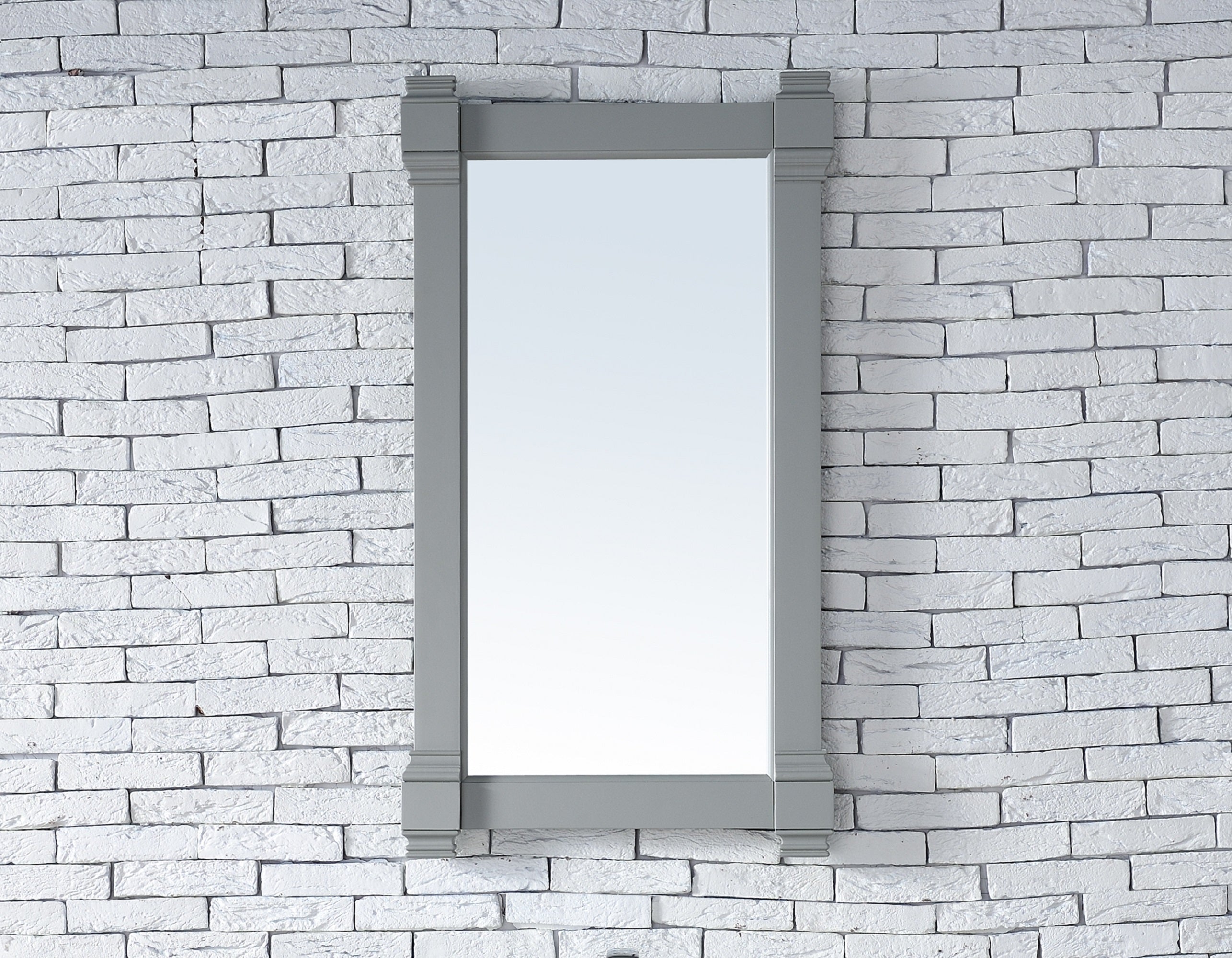 Brittany 22-Inch Wall Mirror in Urban Gray - Modern Round Bathroom & Bedroom Decor for Home & Office