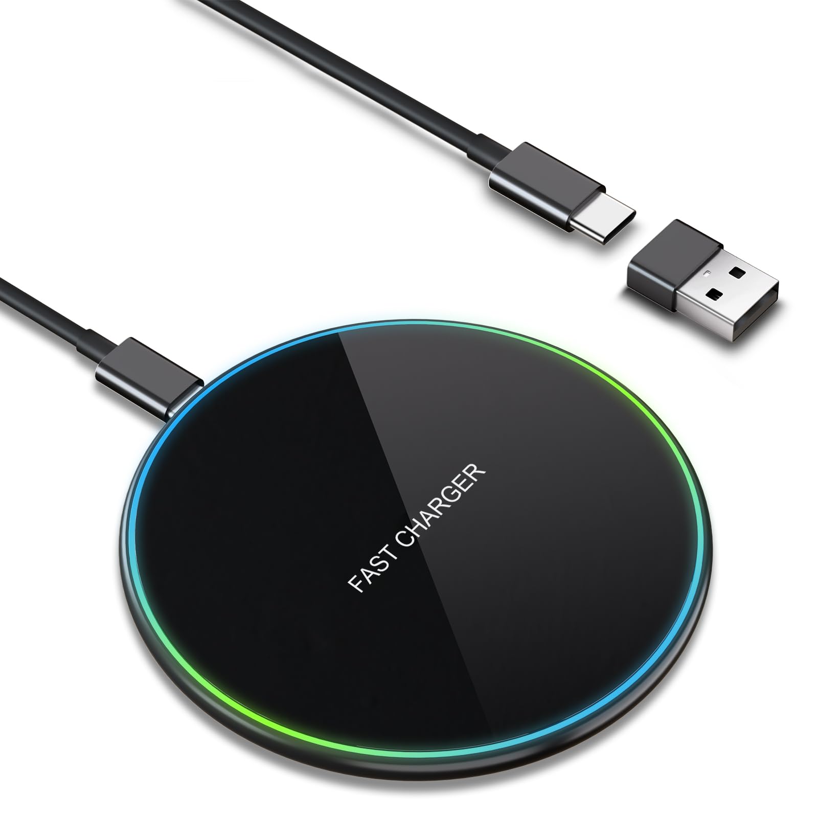 Qi-Certified 15W Fast Wireless Charger Pad for Samsung Galaxy S24/S23/S22/S21/S20 FE & iPhone 15 Pro Max/15 Plus/14/13/12/11/XR - Universal Phone Charging Station for Home, Office, and Nightstand Use