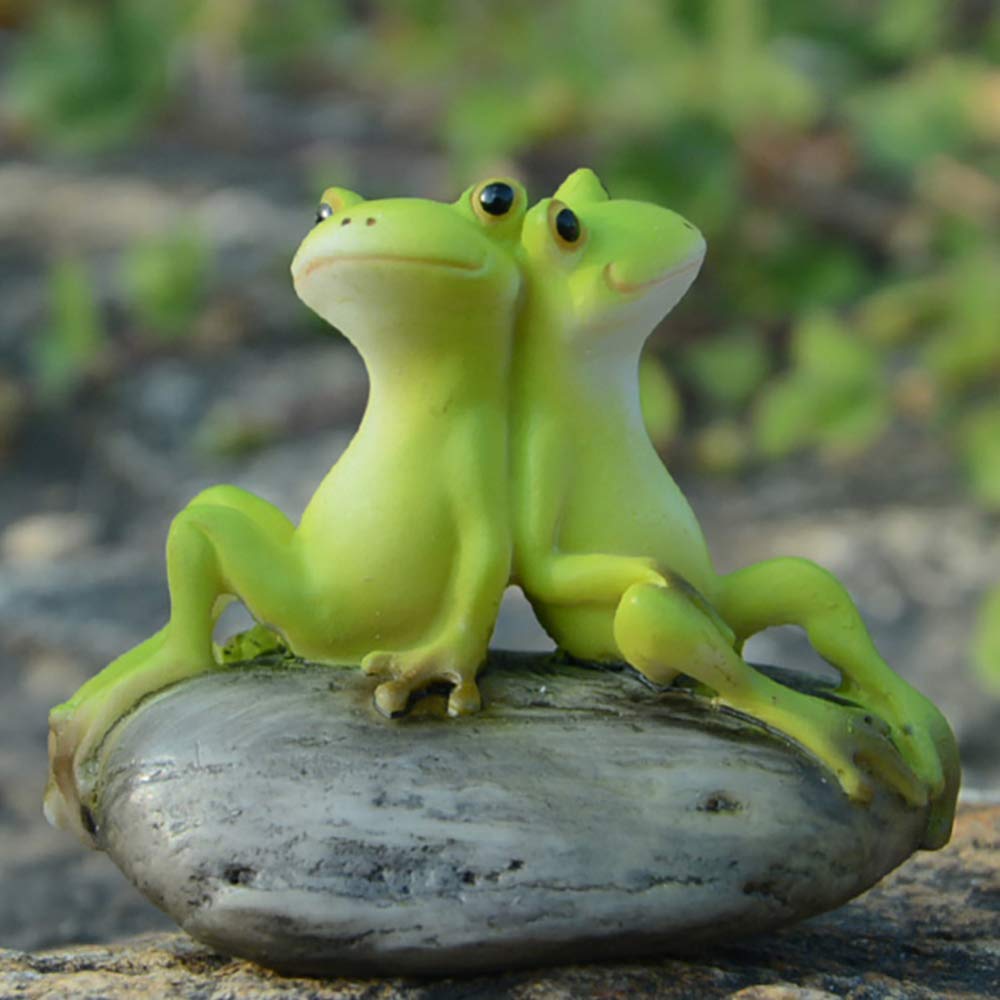 SHATONG Mini Cute Frog & Tortoise Statues - Outdoor Fairy Garden Decor, Landscape Plant Pot & Dollhouse Ornaments for Patio, Yard & Home Decor