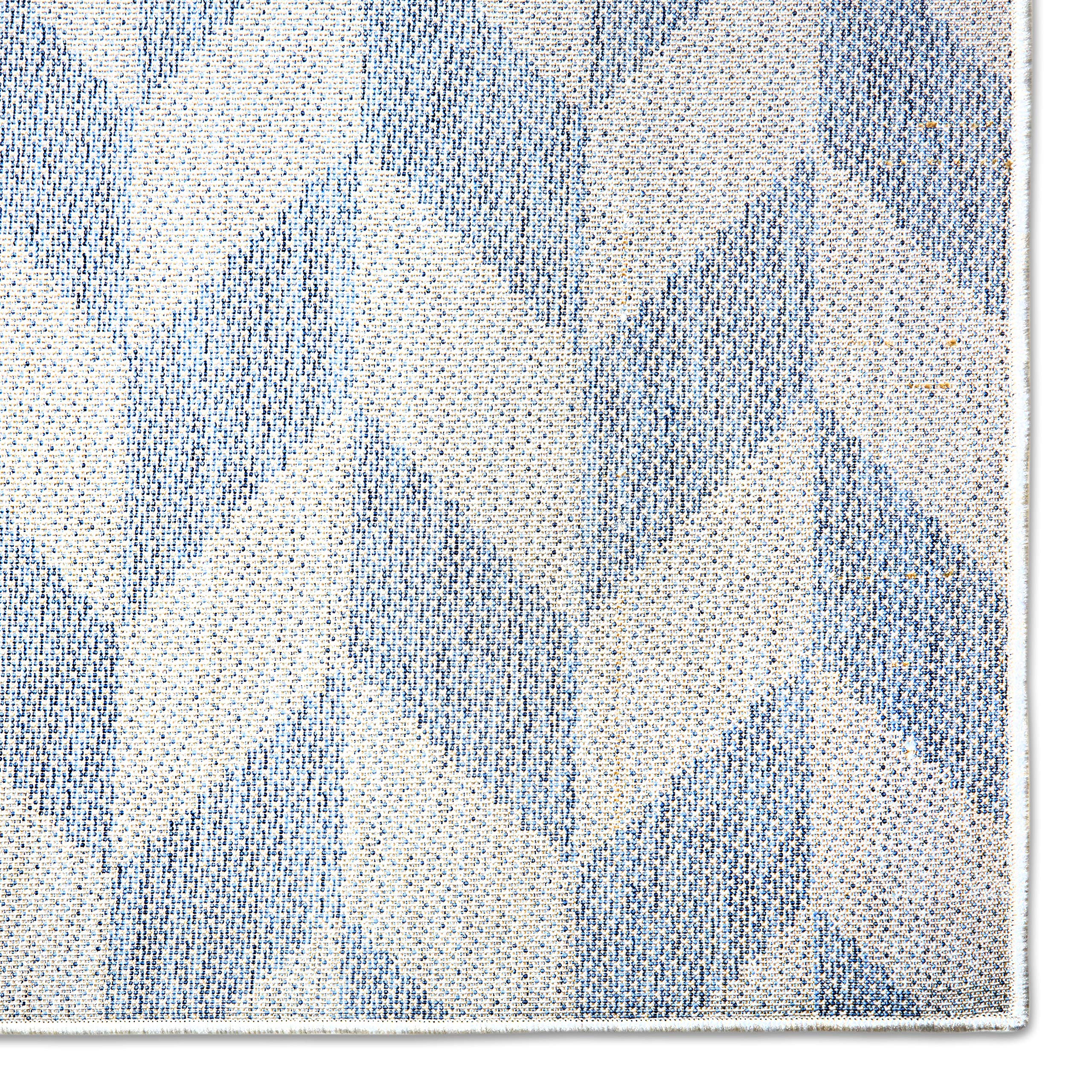 Nicole Miller New York Patio Country Calla Contemporary Herringbone Indoor/Outdoor Area Rug - Blue & Grey - 7'9