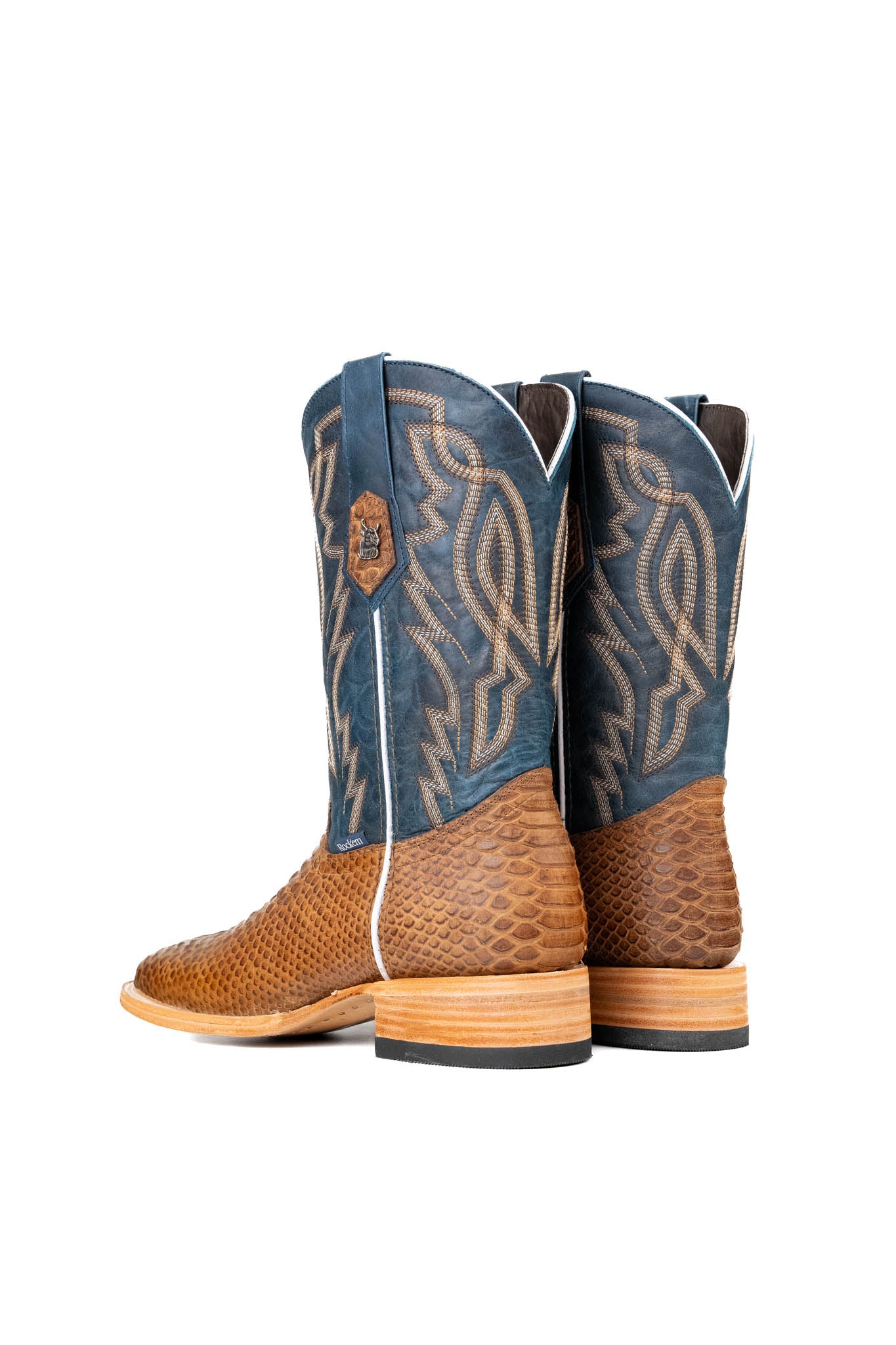 Renegade Python Square Toe Cowboy Boots for Men - Western Style Leather Boots with Exotic Snake Skin Design - Perfect for Rodeo, Country Dancing & Outdoor Adventures