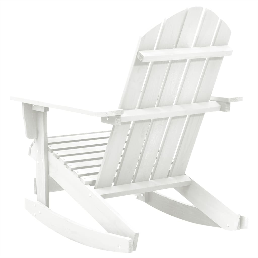 Premium White Wooden Patio Rocking Chair - Outdoor Garden Relaxation Furniture for Porch, Deck, and Backyard Lounging