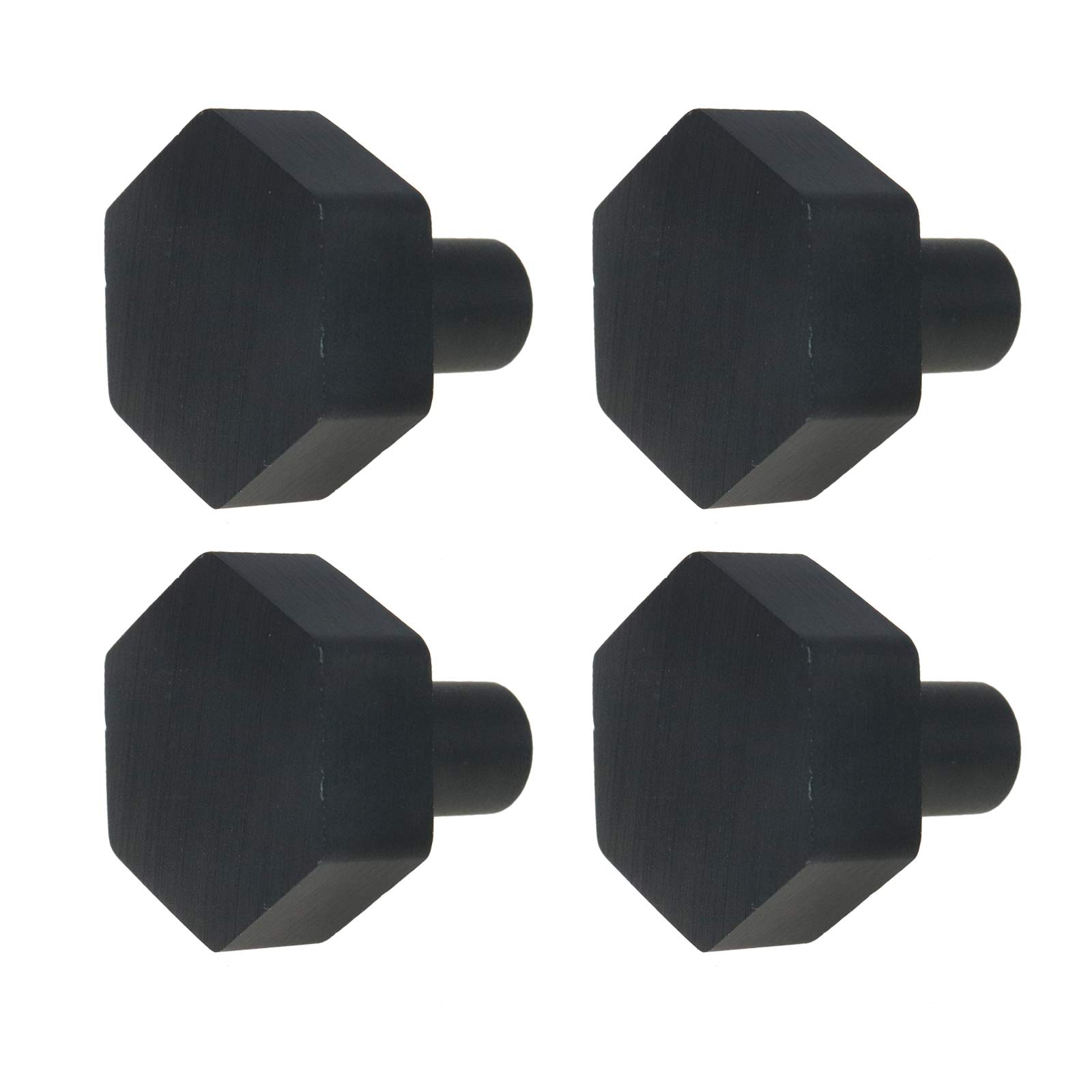 25mm Black Aluminum Knob - Hexagon Drawer Pulls for Kitchen & Furniture (4-Pack)