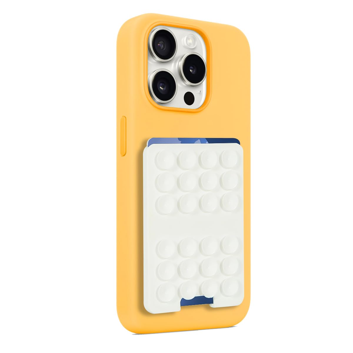 Suction Cup Phone Card Holder - Hands-Free Grip for iPhone & Android - Secure Mount for Selfies & Videos - Ideal for Travel, Shopping & Outdoor Activities (White)