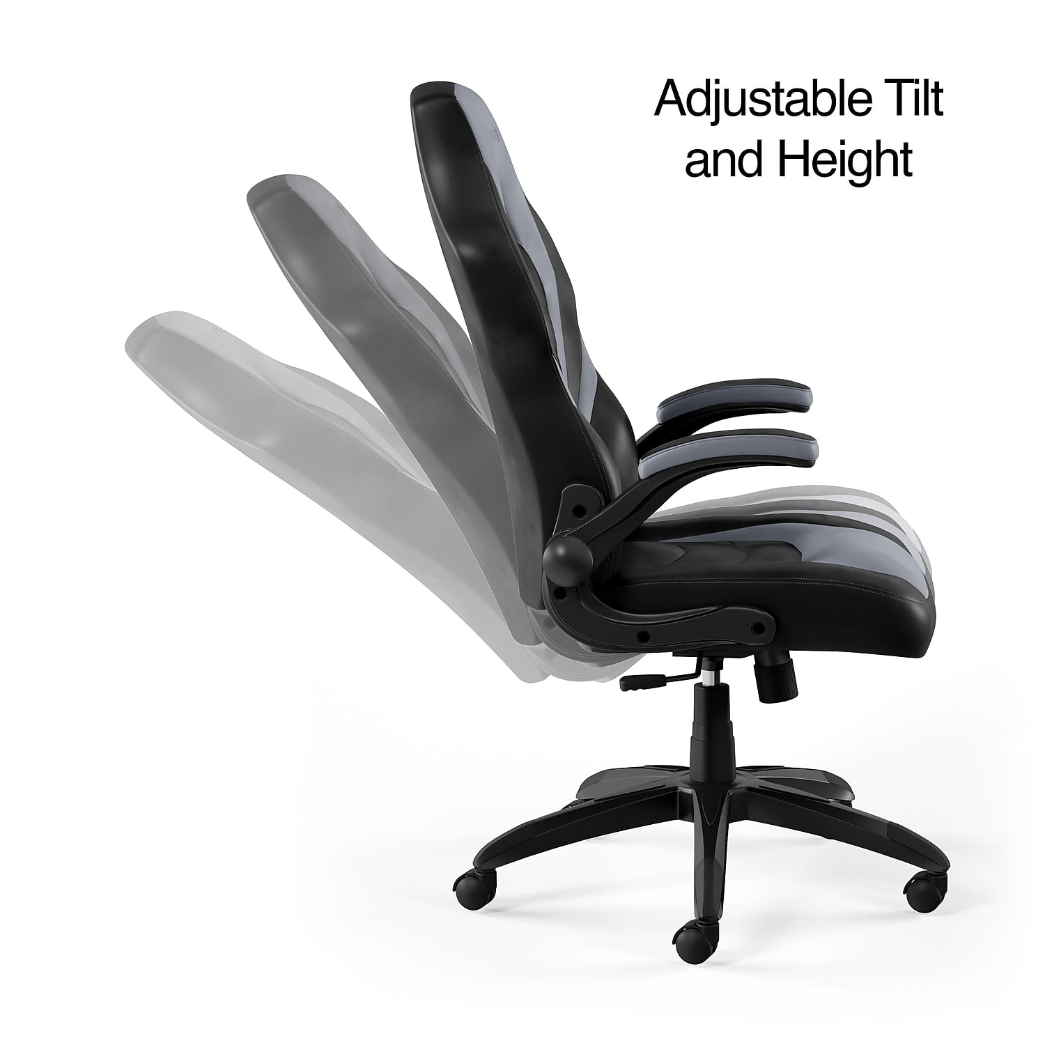 Staples Emerge Vortex Ergonomic Gaming Chair - Bonded Leather, High Back, Lumbar Support & Adjustable Tilt Lock - Perfect for PC Gaming, Office Work & Home Use