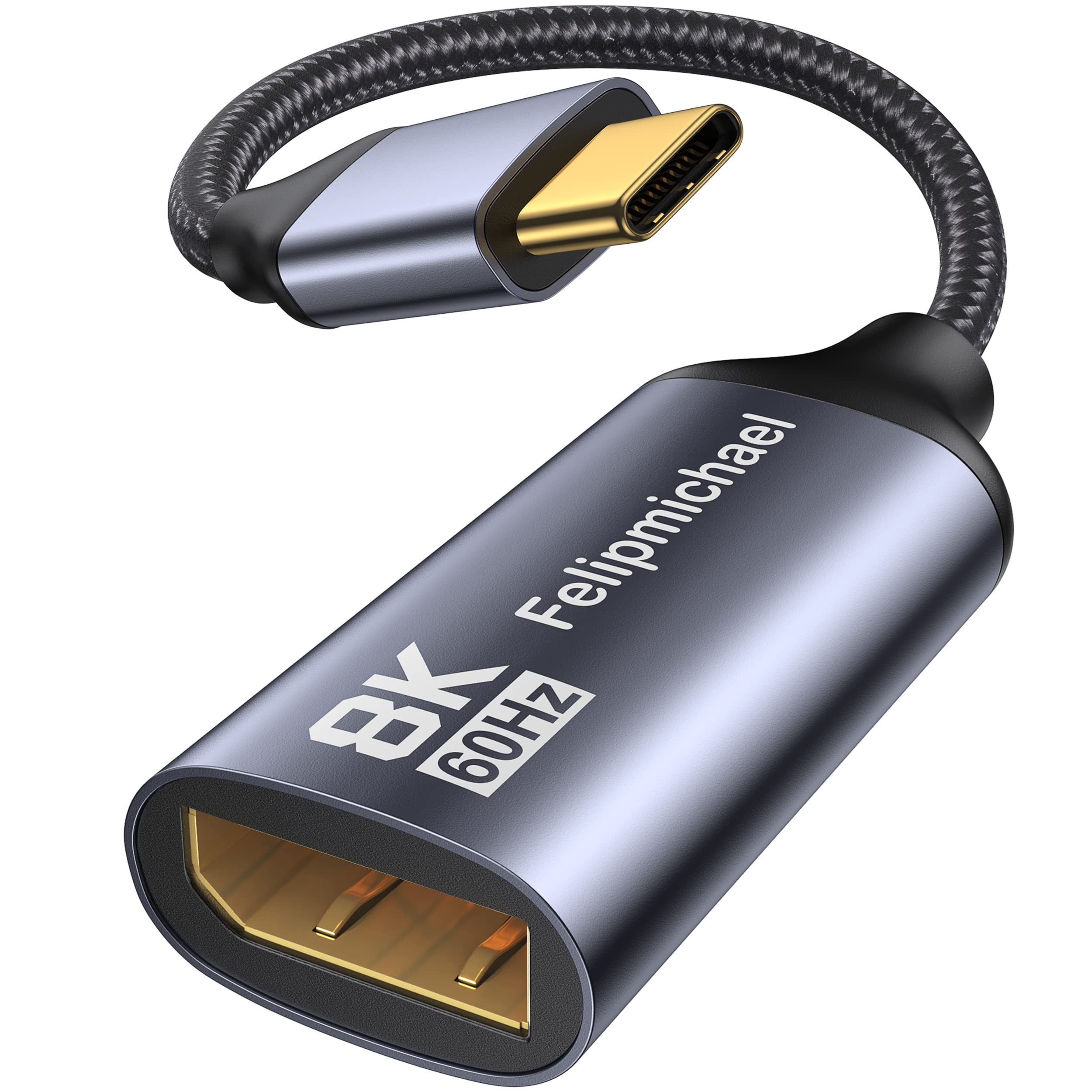USB C to DisplayPort Adapter 8K@60Hz 4K@144Hz 2K@240Hz - Thunderbolt 3/4 Compatible - HDR Support for MacBook Pro/Air 2020-2018, iPad Pro, Dell XPS, Surface Pro - Perfect for Gaming, Video Editing & Multi-Monitor Setup