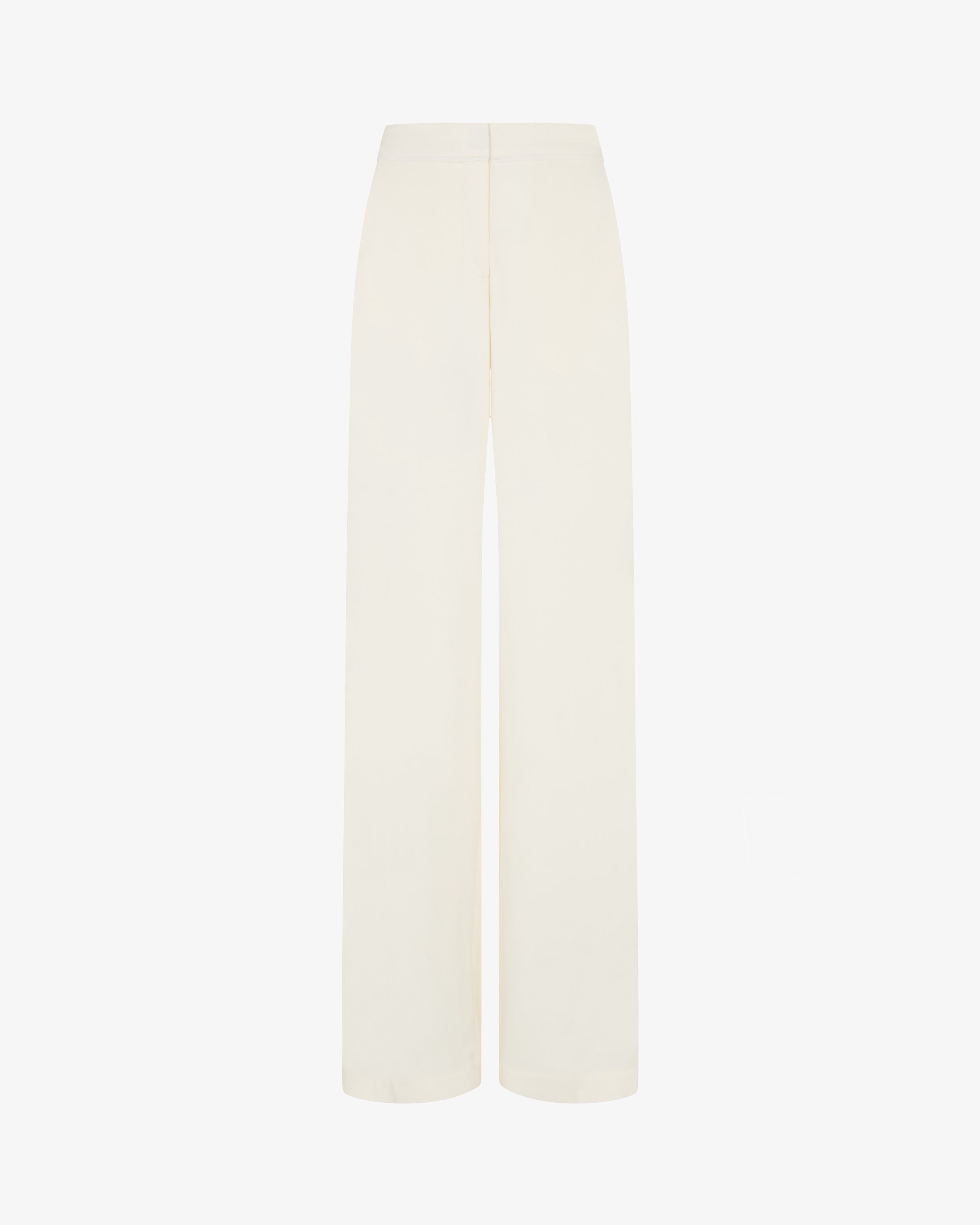 Elegant Tailored Women's Trousers with Georgette Trim in Cream - Perfect for Office Wear & Formal Occasions