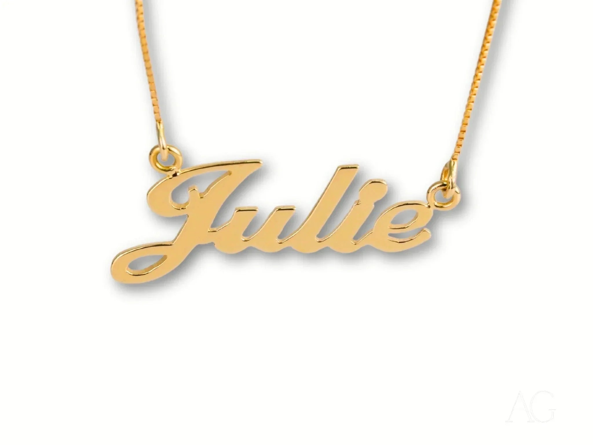 Golden Signature Necklace for Women - Personalized Nameplate Pendant Jewelry Gift for Her | Perfect for Anniversaries, Birthdays & Special Occasions