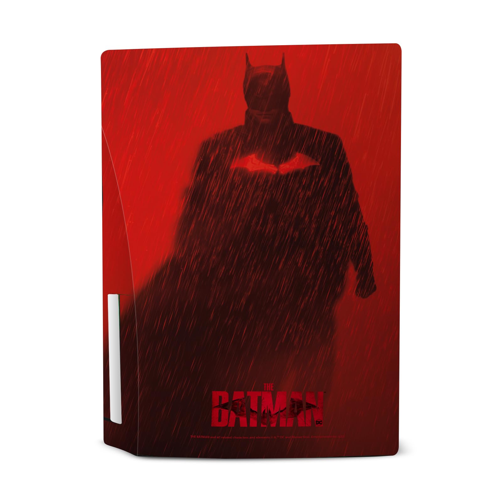 Officially Licensed The Batman Red Rain Neo-Noir Vinyl Faceplate & Decal for PS5 Disc Edition & DualSense Controller - Premium Gaming Skin with Poster Art - Perfect for Batman Fans & Gaming Setups
