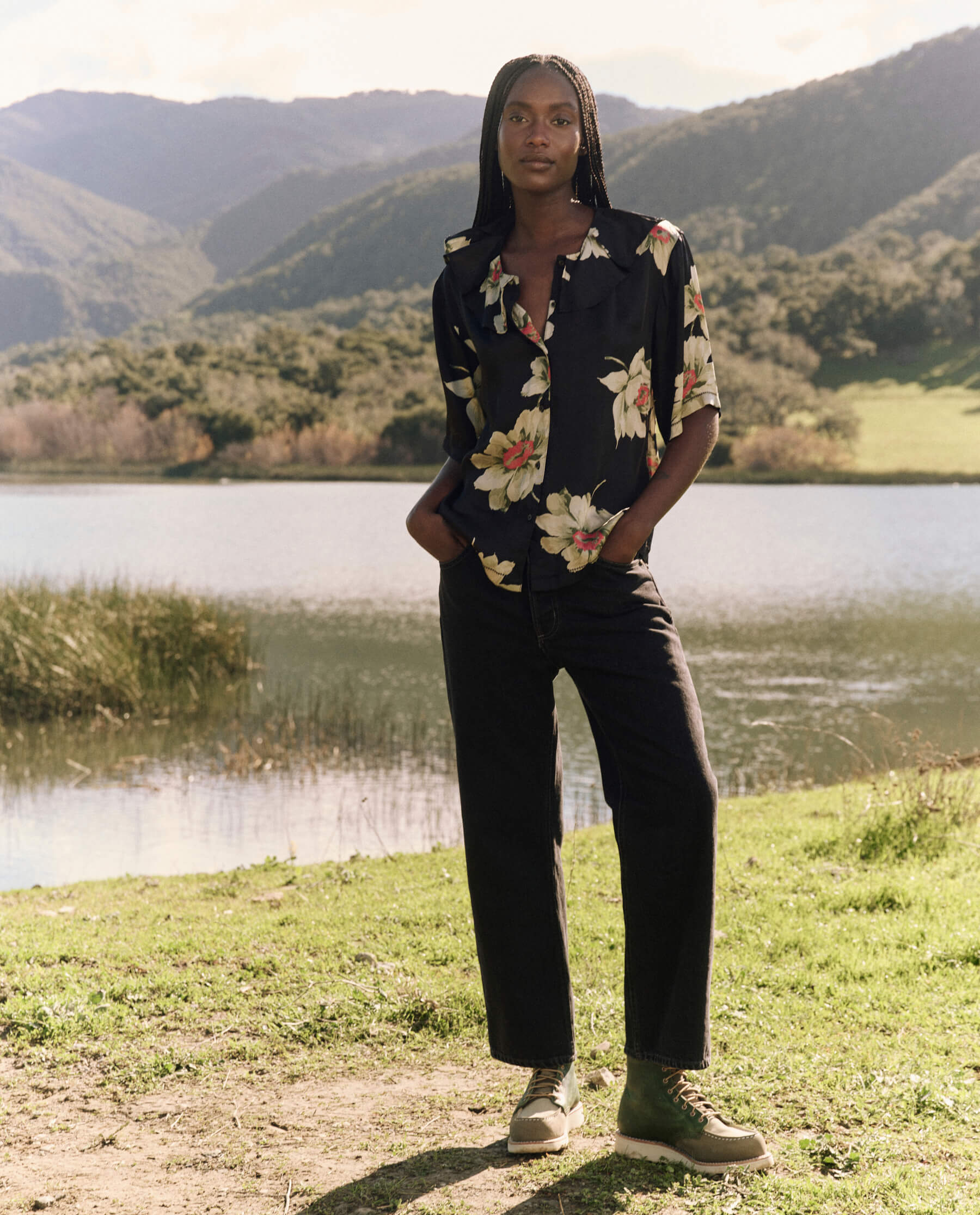The Trove Top - Vintage Rose Print Women's Blouse for Casual Wear & Boho Style Outfits | Perfect for Summer, Beach, and Music Festivals