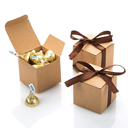 Kraft Box With Brown Ribbon
