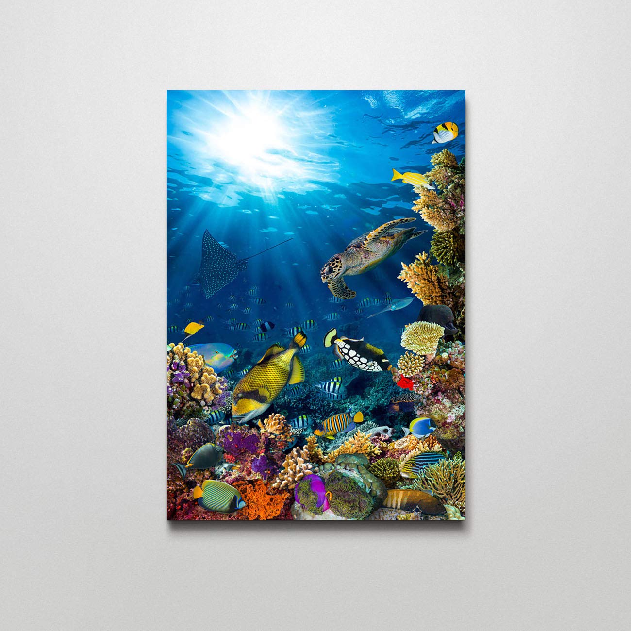 Underwater Coral Reef Landscape Canvas Wall Art - 24x36 Inch Ocean Themed Print for Living Room, Bedroom & Office Decor | Perfect for Beach House, Coastal Style & Nature Lovers