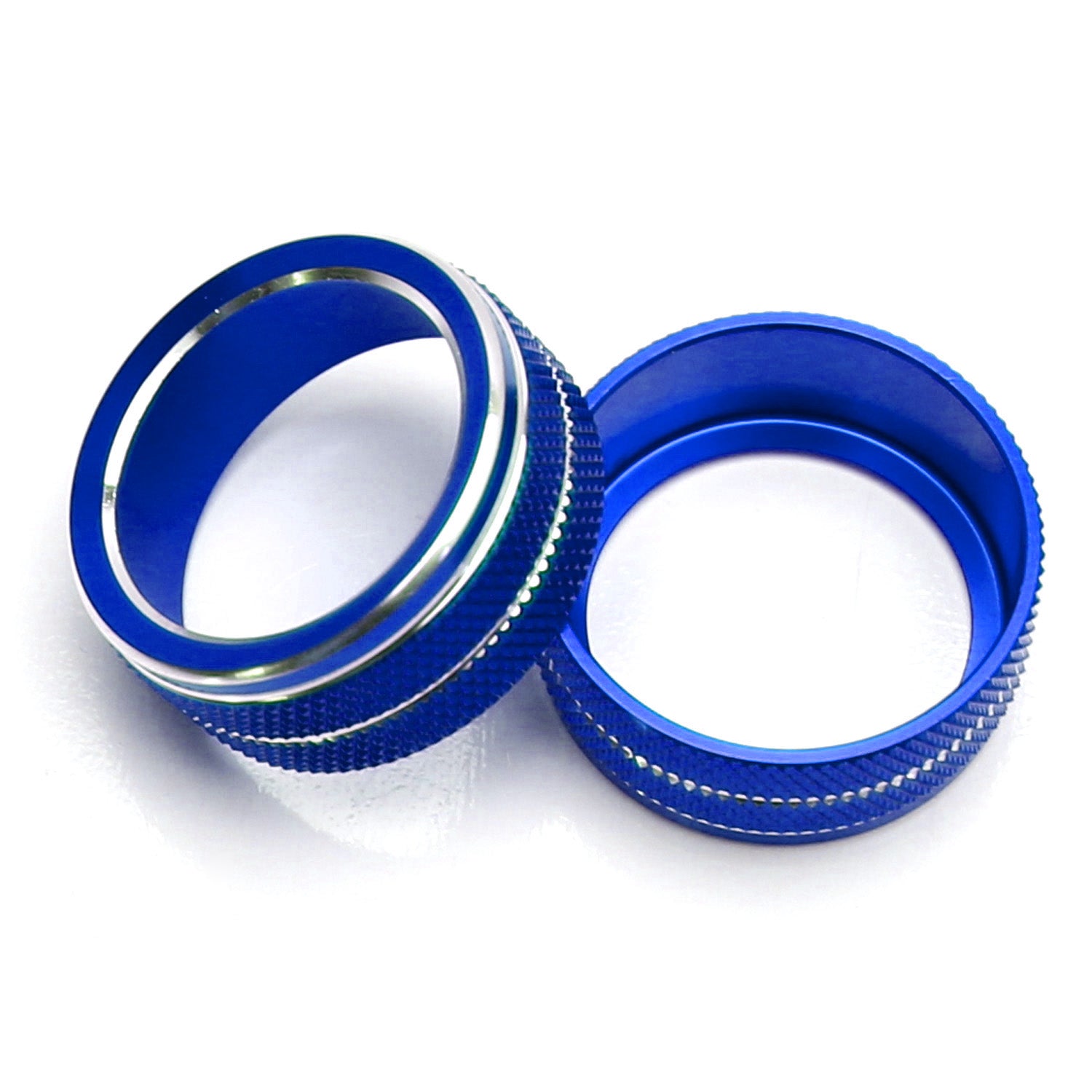 2-Piece Blue Stereo Audio Volume Control Switch Knob Ring Covers for 2018-2022 Honda Accord - Perfect for Car Audio Upgrade & Interior Customization