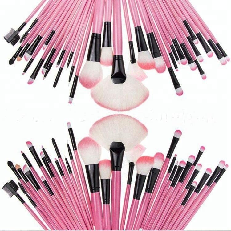 AVTY Professional 32-Piece Makeup Brush Set - Premium Synthetic Foundation, Blending, Powder, Blush, Eyeshadow & Eyeliner Brushes with PU Leather Case | Perfect for Makeup Artists, Beginners & Travel