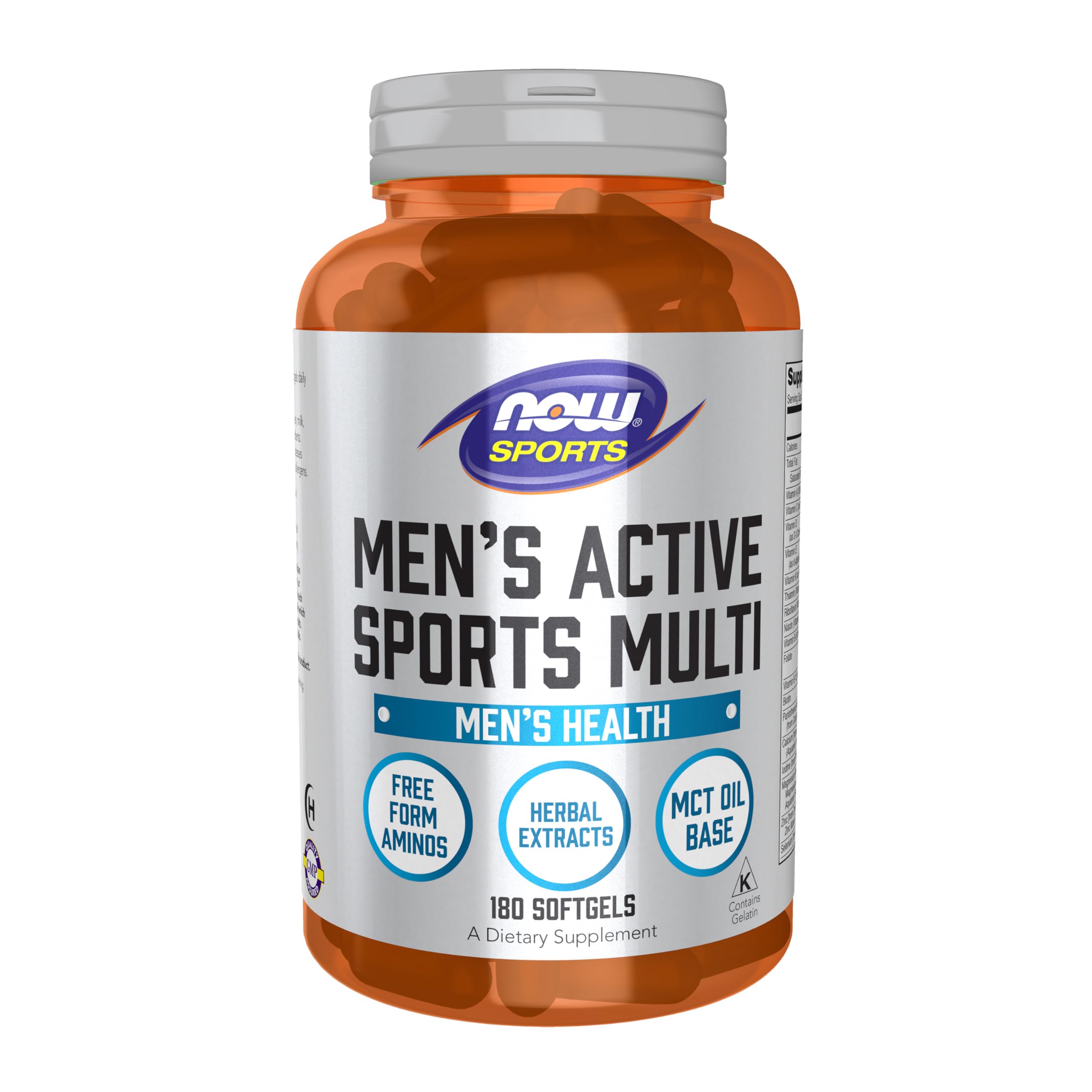 NOW Foods Men's Extreme Sports Multi Supplement - 180 Softgels with Free-Form Amino Acids, ZMA®, Tribulus, MCT Oil & Herbal Extracts | Sports Nutrition for Muscle Recovery, Energy & Performance | Ideal for Athletes, Bodybuilders & Fitness Enthusiasts