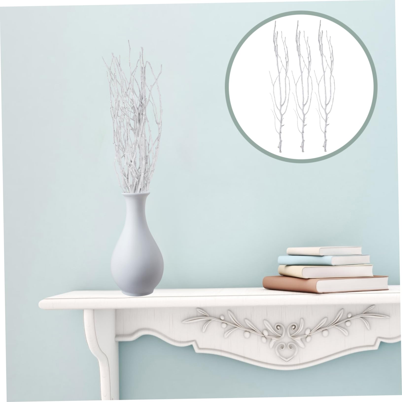 BESTOYARD 10 Pack 50cm Artificial Dried Twigs - Black & White Faux Tree Branches for Vase Fillers, Wedding Centerpieces, Home & Office Decor | Perfect for Tabletop Displays, Interior Design, and DIY Floral Arrangements