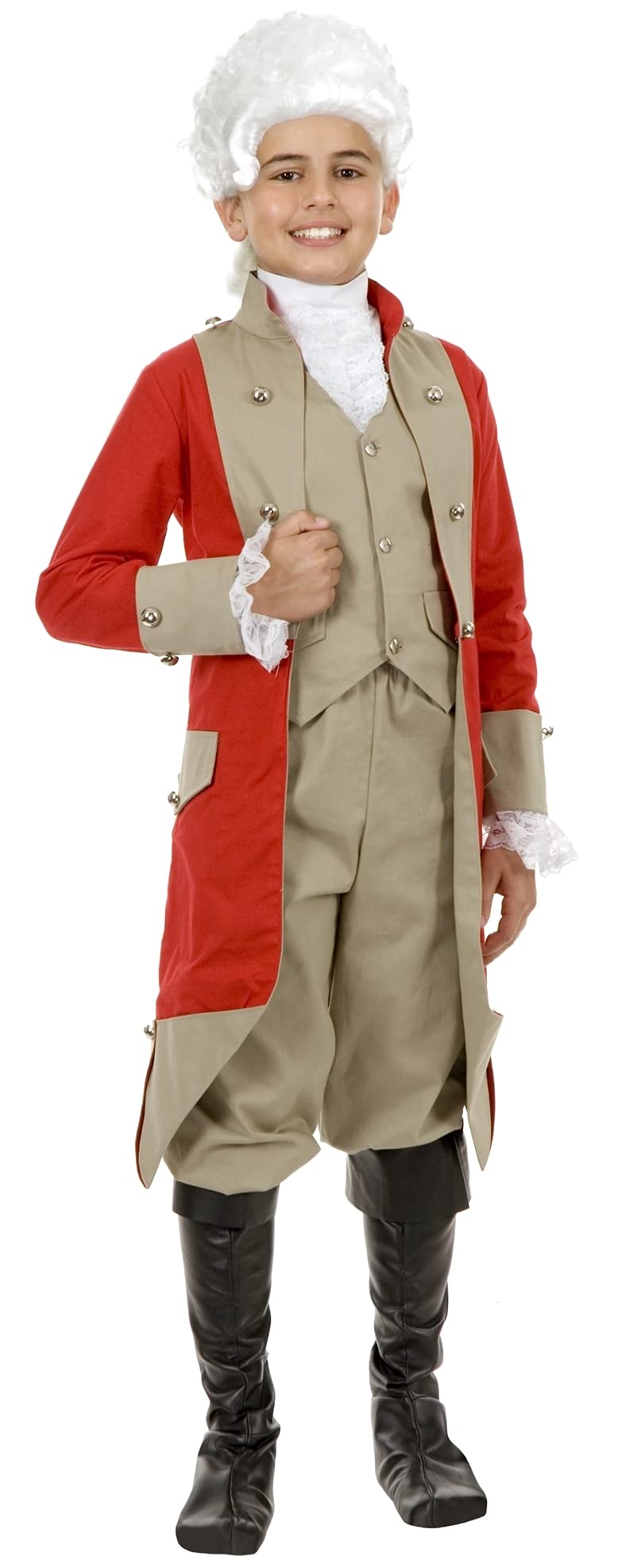 Kids British Red Coat Costume - Vintage Military Uniform for Boys & Girls | Halloween, School Play, Historical Reenactment Costume