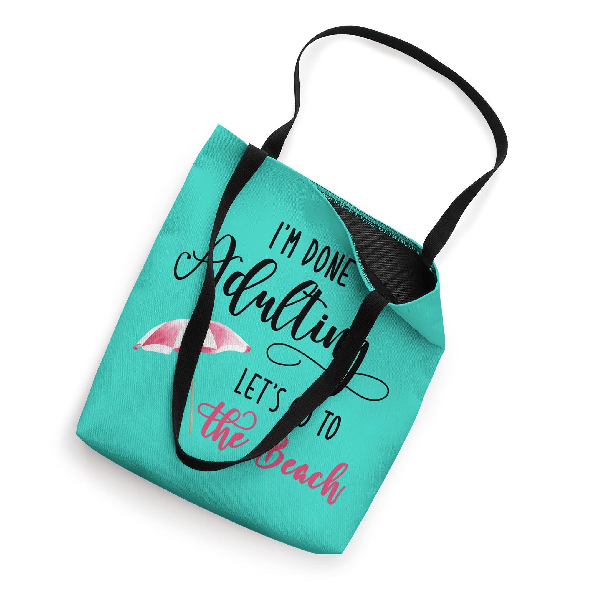 Funny Beach Umbrella Summer Art Tote Bag - 'I'm Done Adulting' Slogan - Perfect for Beach Trips, Pool Parties & Summer Vacations