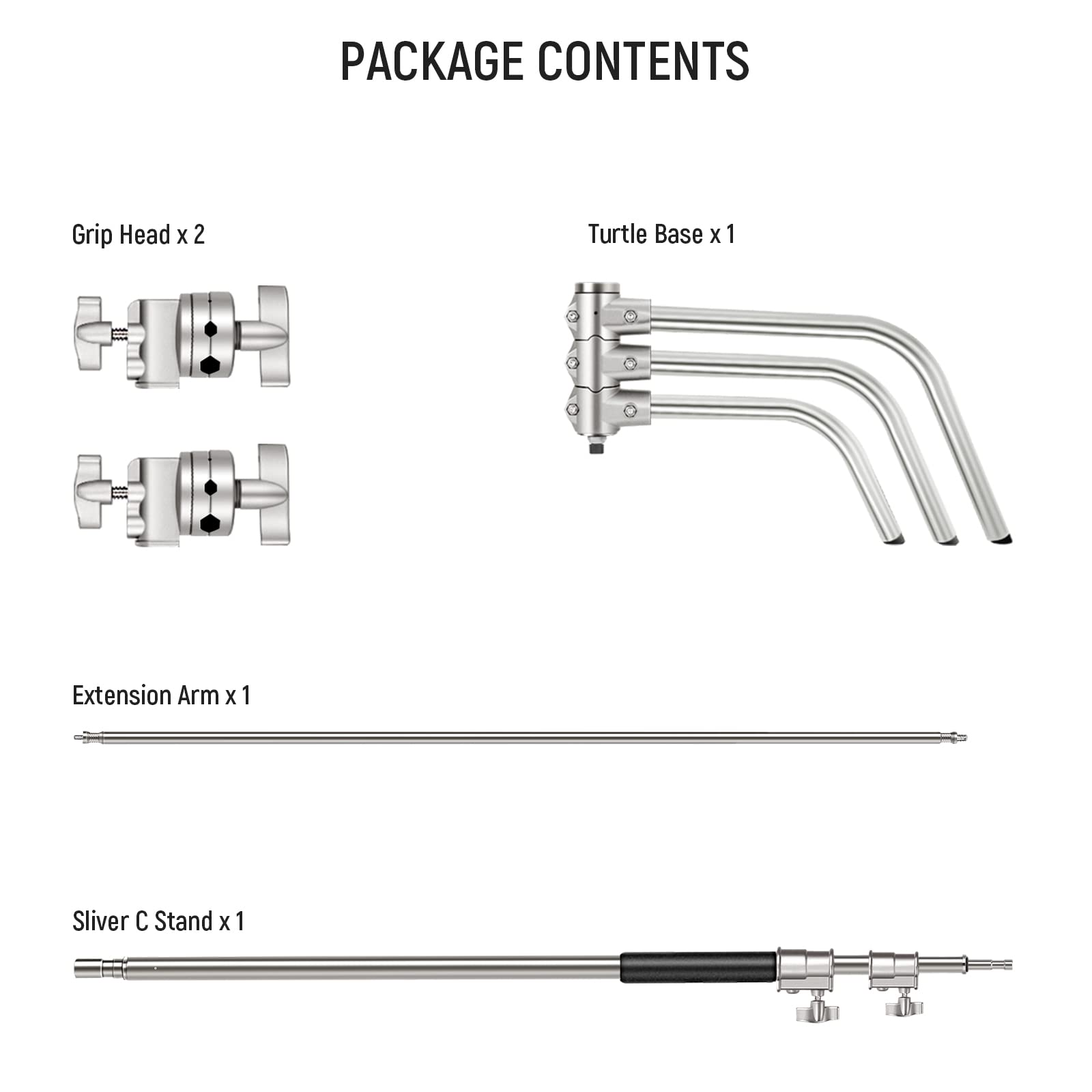 NEEWER Professional C Stand with Boom Arm - 100% Stainless Steel Heavy Duty Photography Light Stand, 10.8ft Max Height with Air Cushion & 4.2ft Holding Arm for Studio Lighting, Softbox, Reflector - Perfect for Photography Studios, Video Production, and Film Sets