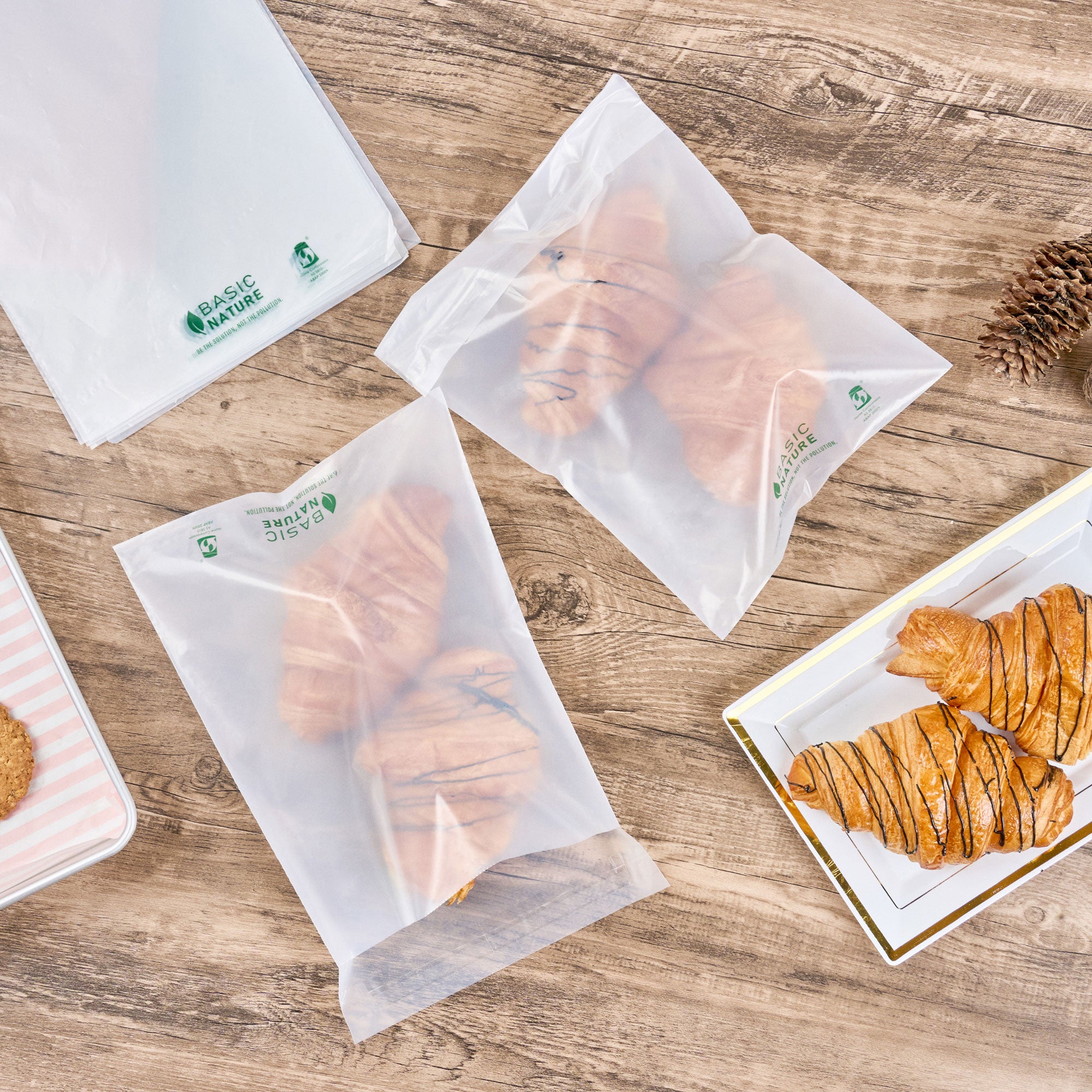 Eco-Friendly Translucent PLA/PBAT Self-Sealing Compostable Bags - 10