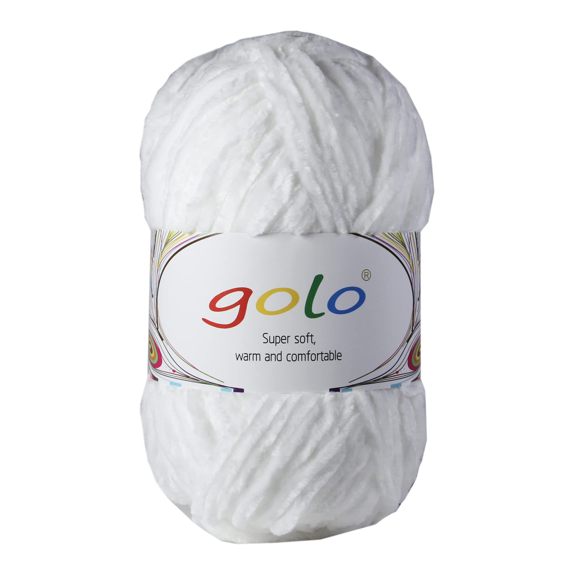 Soft Chenille Yarn for Baby Blankets - 3.5 oz Hand Knitting Yarn (3.0oz, White) | Perfect for DIY Baby Blankets, Scarves & Crochet Projects