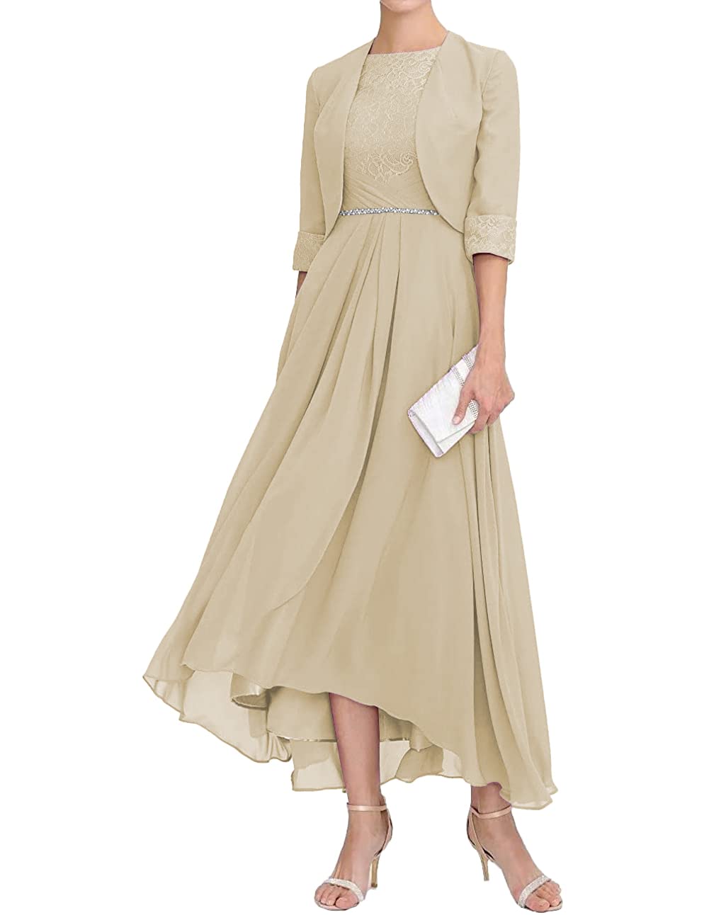 Elegant Lace Mother of The Bride Dresses with Jacket - Long Formal Wedding Guest Gowns for Women | Perfect for Evening Ceremonies, Receptions & Special Occasions