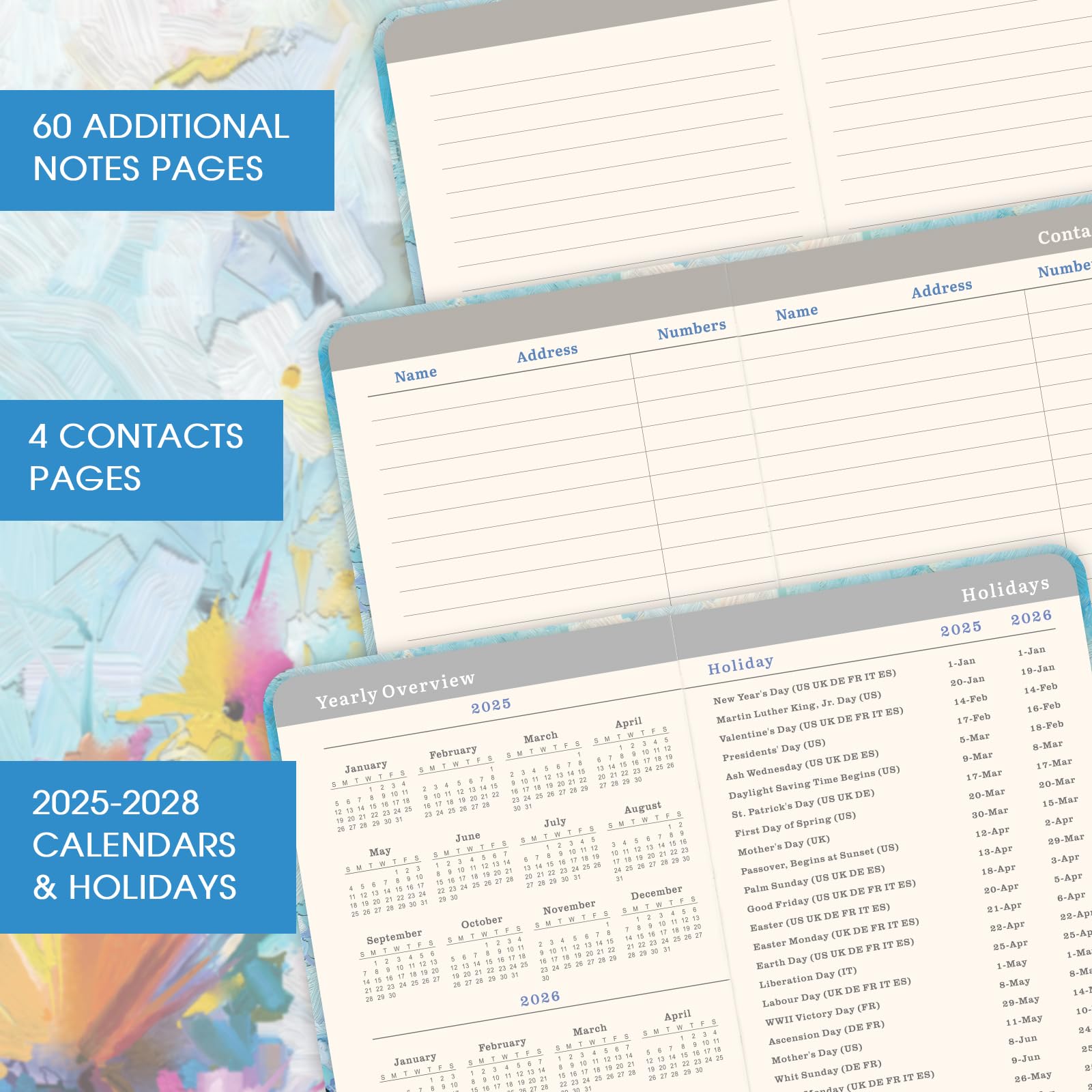 2025-2028 3-Year Monthly Pocket Planner - July 2025 to June 2028, 6.3