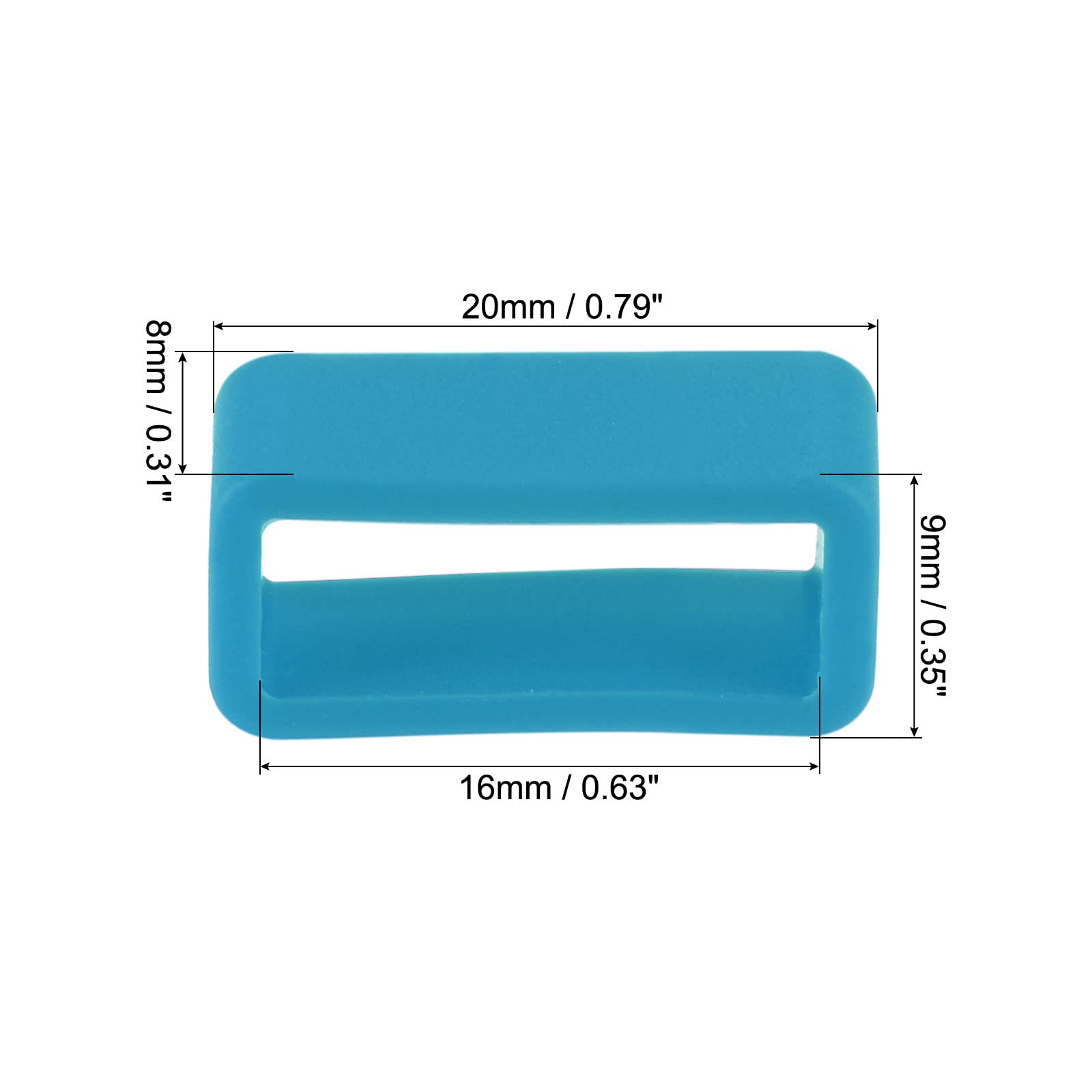 uxcell 16mm Width Turquoise Blue Silicone Watch Band Strap Loops - 4 Pcs Rubber Replacement Fastener Rings for Secure Watch Holder Keeper - Perfect for Sports, Fitness & Everyday Wear