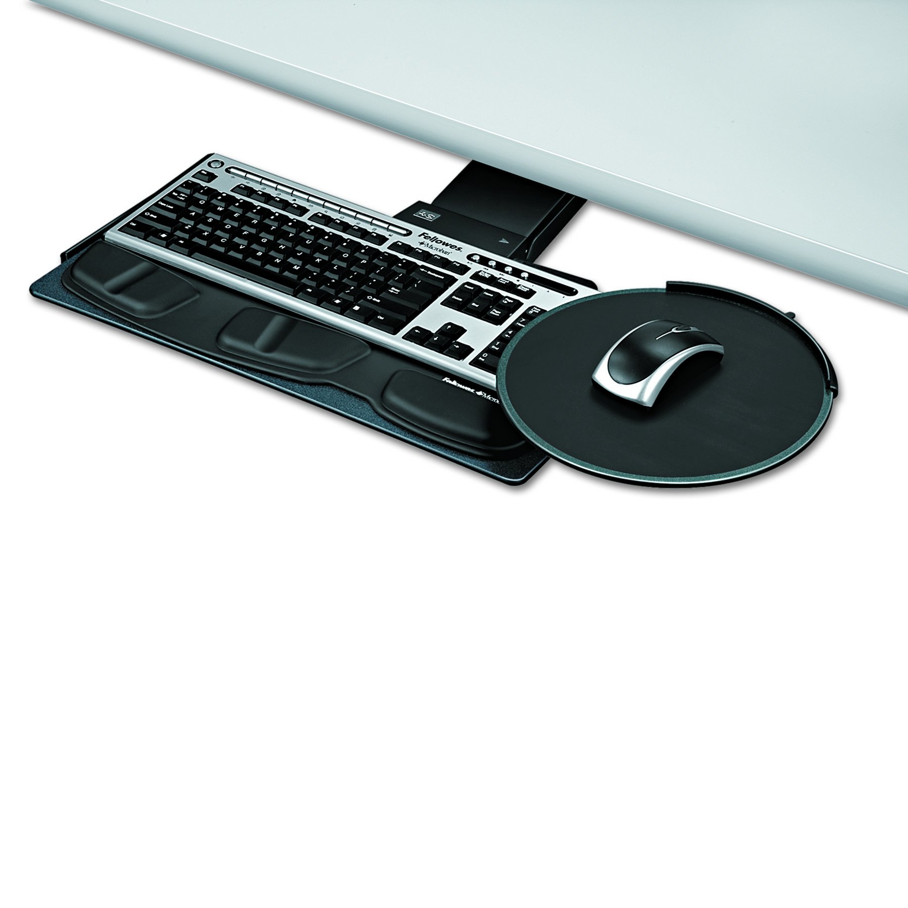 Fellowes Professional Series Adjustable Sit Stand Keyboard Tray - Ergonomic Black Workstation Accessory (Model 8029801) for Home Office & Gaming Setup