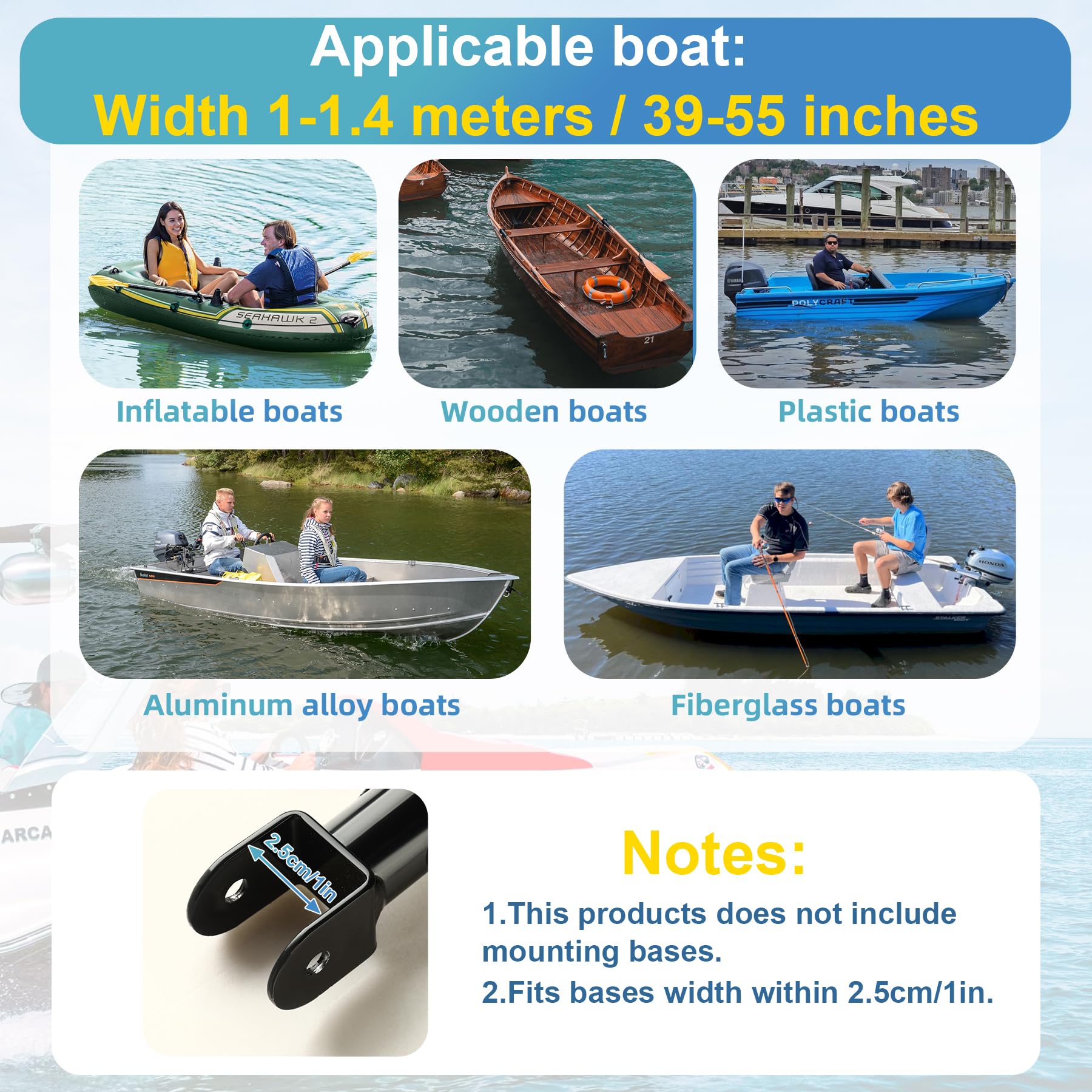 Bimini Top for Inflatable & Jon Boats (3.3-4.6ft) - Sun Shade Canopy with Storage Boot - Perfect for Fishing & Boating
