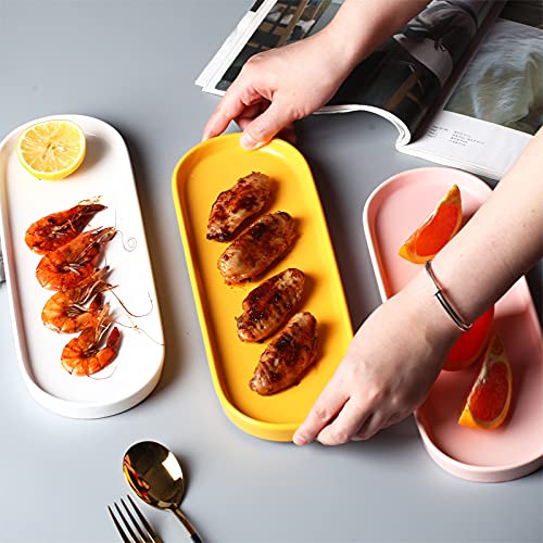 Black Ceramic Sink Tray for Bathroom & Kitchen - Simple Style Counter Organizer | Perfect for Soap, Sponge & Beauty Product Storage