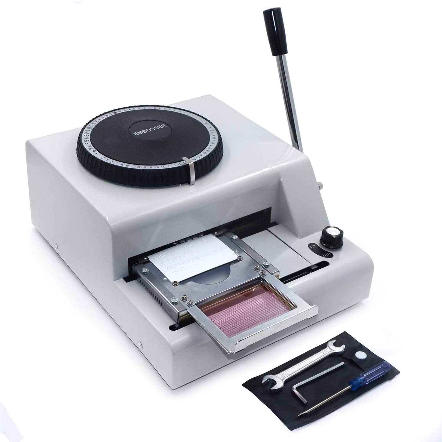 HTTMT Manual Card Embosser Machine for PVC, ID & Credit Cards - Portable Stamping & Code Printing Tool [P/N: ET-WORK001-RAW] - Perfect for Office, Bank & Personal ID Card Customization