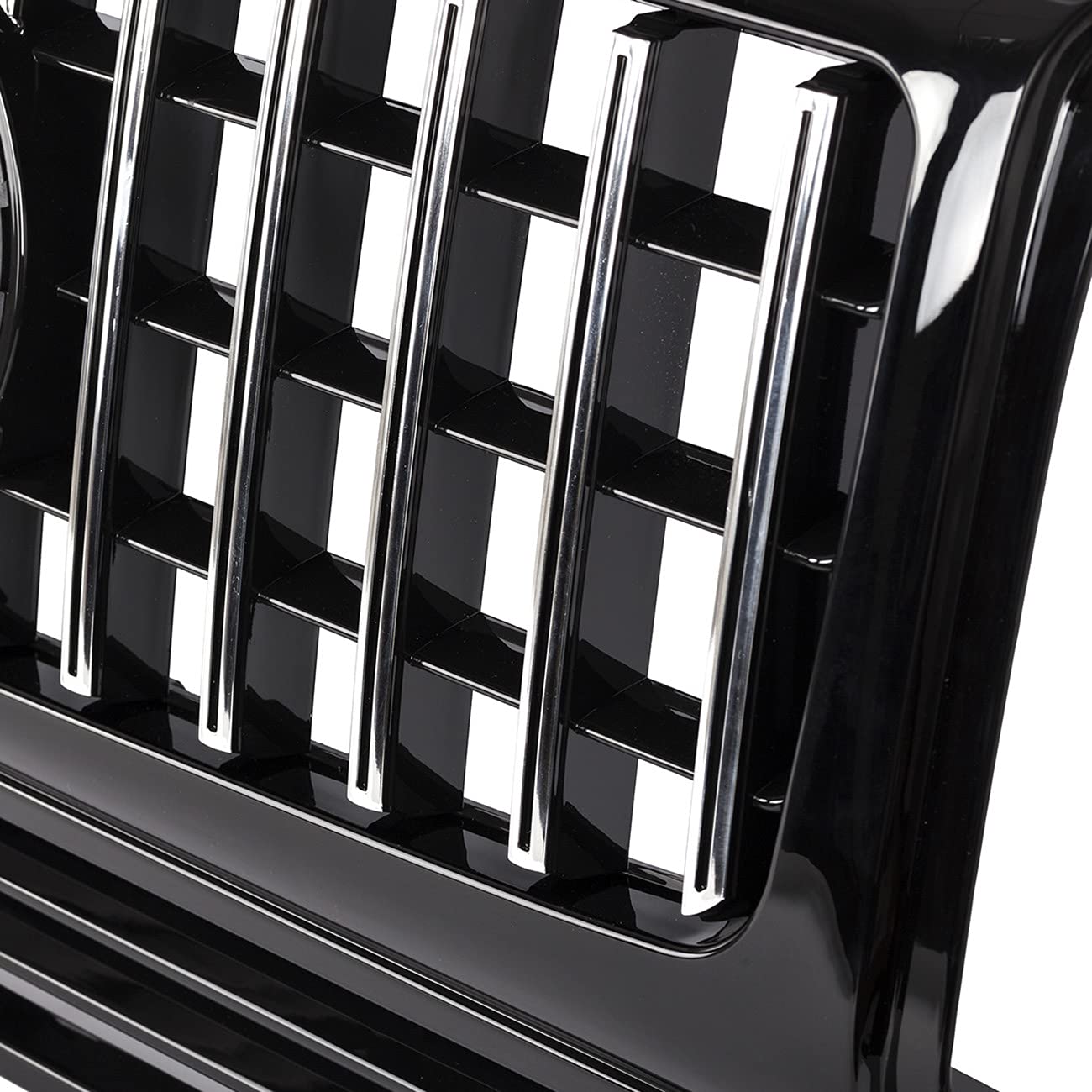 KARPAL Front GT Grille Compatible with 1990-2017 Mercedes W463 G-CLASS G Wagon G550 G500 G350 G55 G63 AMG - Black & Chrome Style Upgrade for Off-Road & Urban Driving