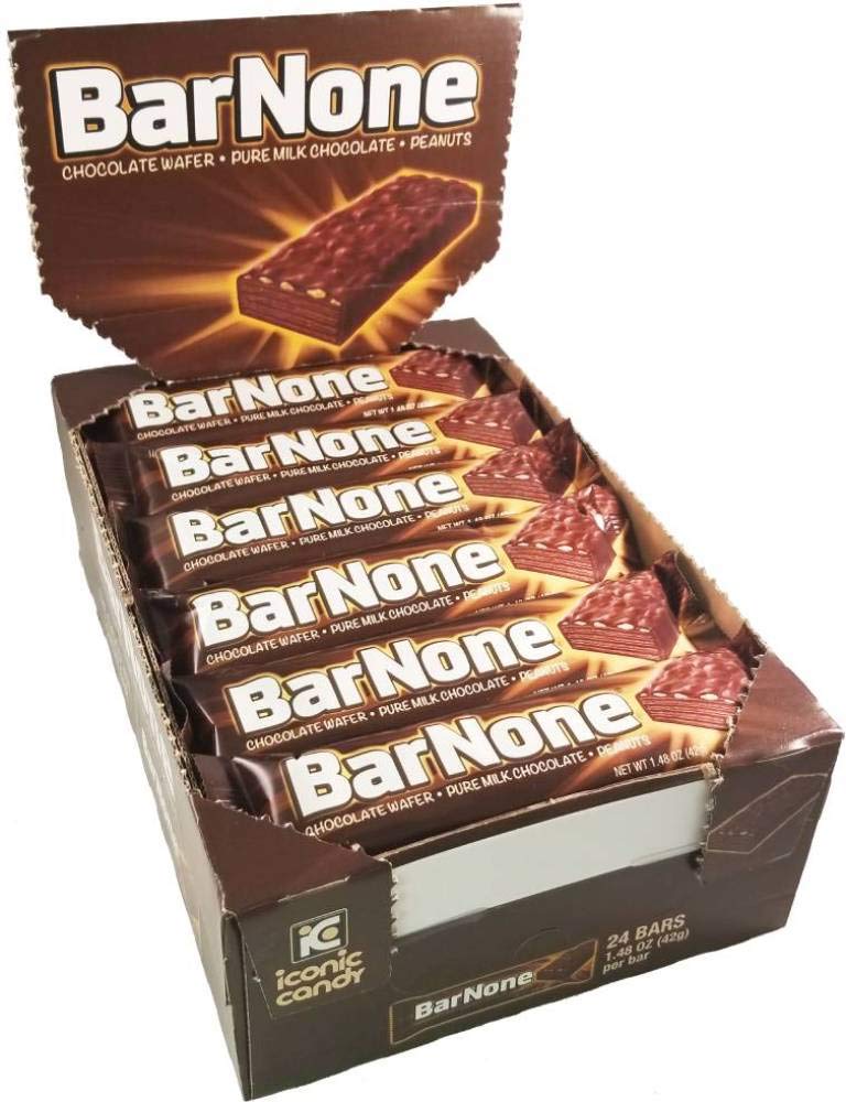 BarNone Chocolate Bar - Pure Milk Chocolate with Peanuts & Wafer, 24 Count | Delicious Candy Bar for Snacking, Gifts & Parties | Iconic Chocolate Treat for Chocolate Lovers