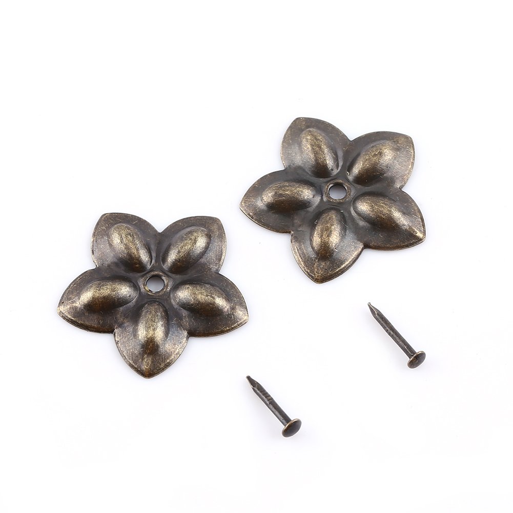 100pcs Antique Brass Upholstery Tacks - 23mm Furniture Nails for Sofa Repair, DIY Crafts & Home Decor | K245 Plum Nail | Perfect for Upholstery Projects, Woodworking & Decorative Accents