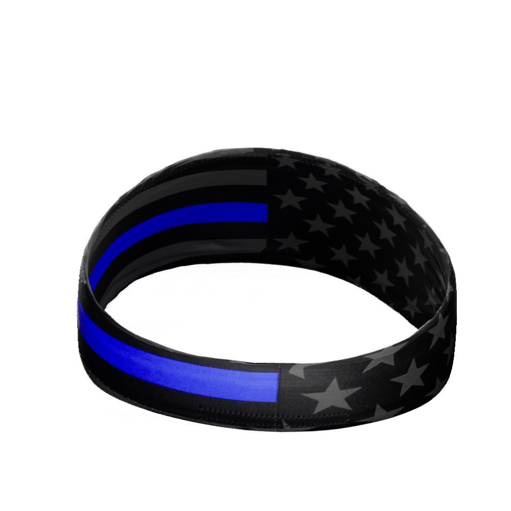Thin Blue Line Headband - Adjustable & Comfortable Police Support Headband for Men & Women - Perfect for Workouts, Running, and Showing Support