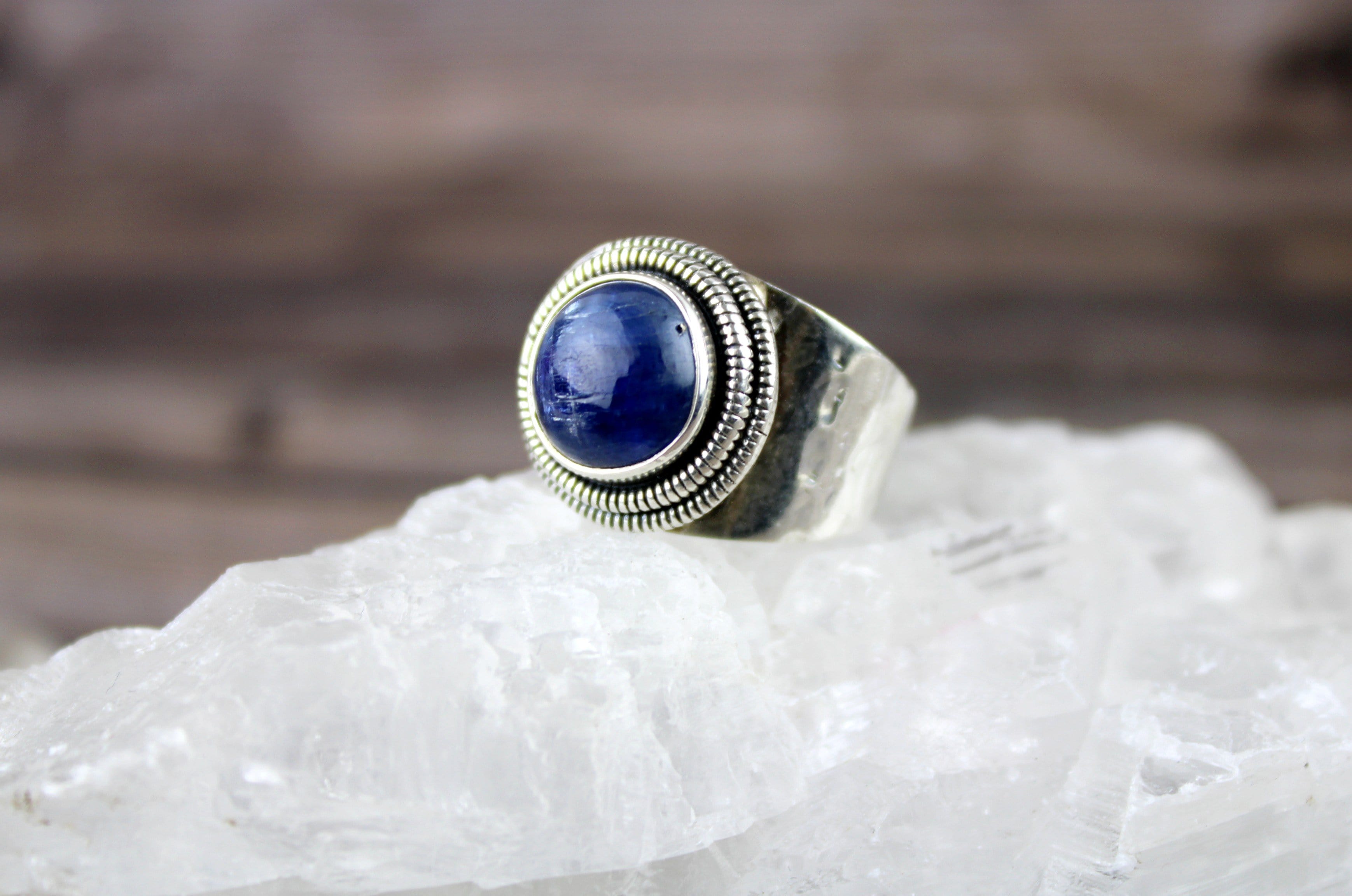 Blue Kyanite Ring Size 7 - Natural Healing Stone Jewelry for Women - Perfect for Meditation, Energy Balancing & Everyday Wear