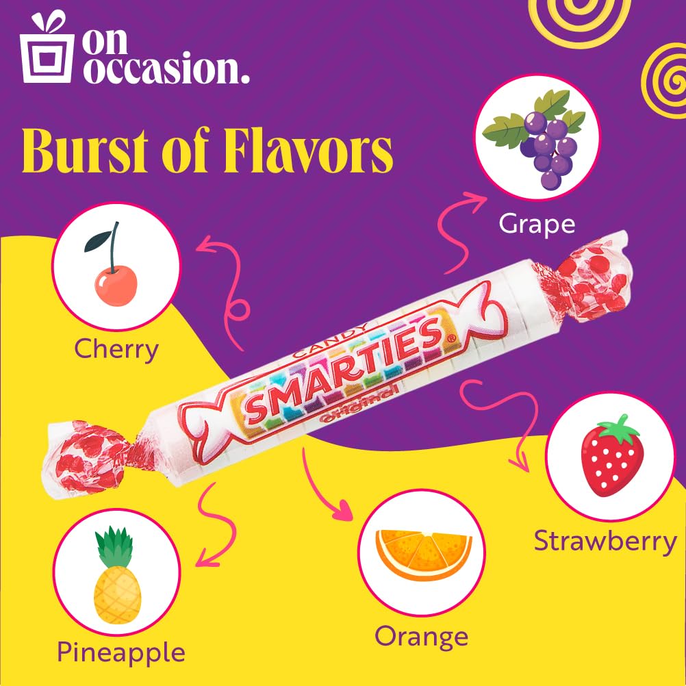Smarties Candy Rolls – 1 lb Bulk Hard Candy – 6 Flavor Variety Pack – Gluten Free Easter Candy – Individually Wrapped Assortment for Goodie Bags, Party Favors, Halloween Treats, Christmas Stocking Stuffers & Birthday Party Supplies